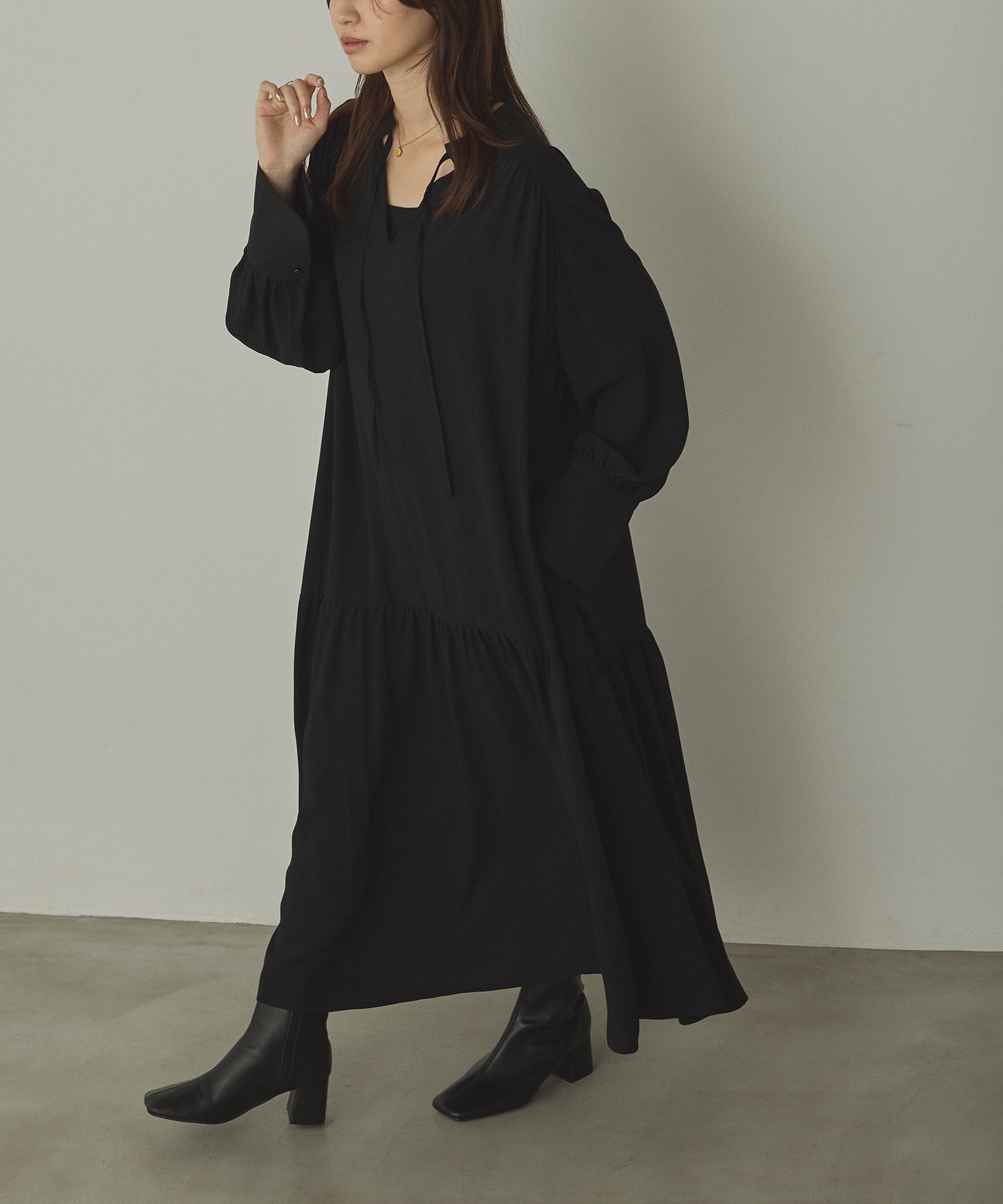 ジョーゼット柄 プリントワンピース