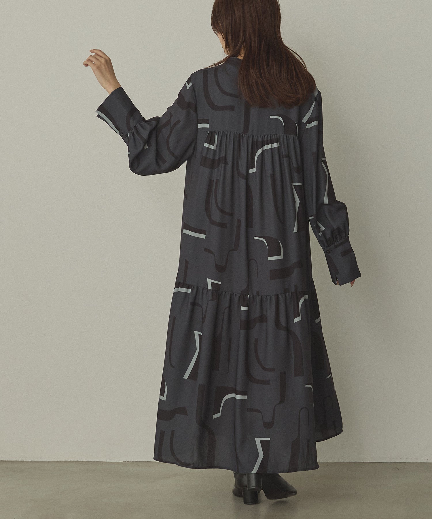 ジョーゼット柄 プリントワンピース