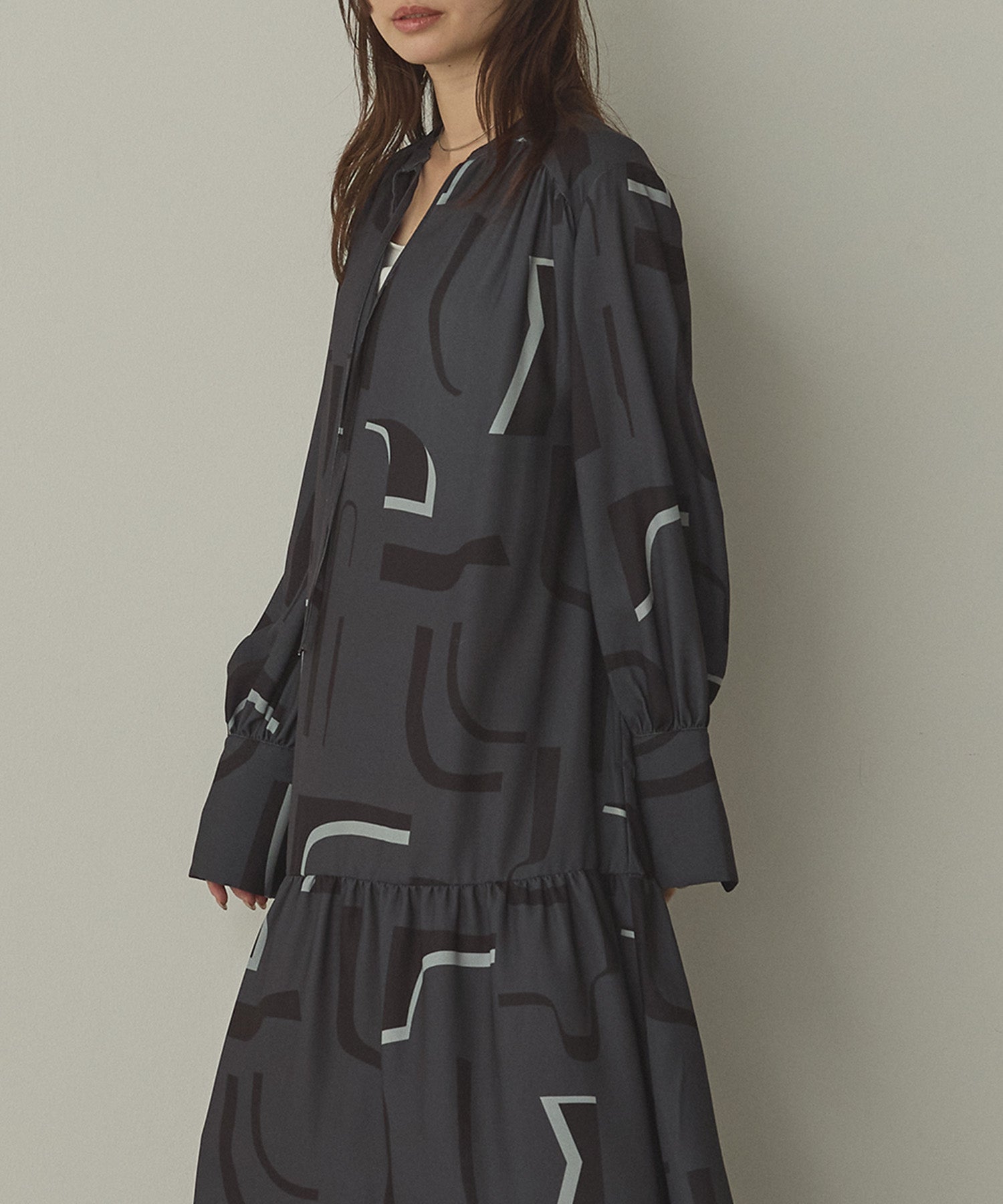 ジョーゼット柄 プリントワンピース