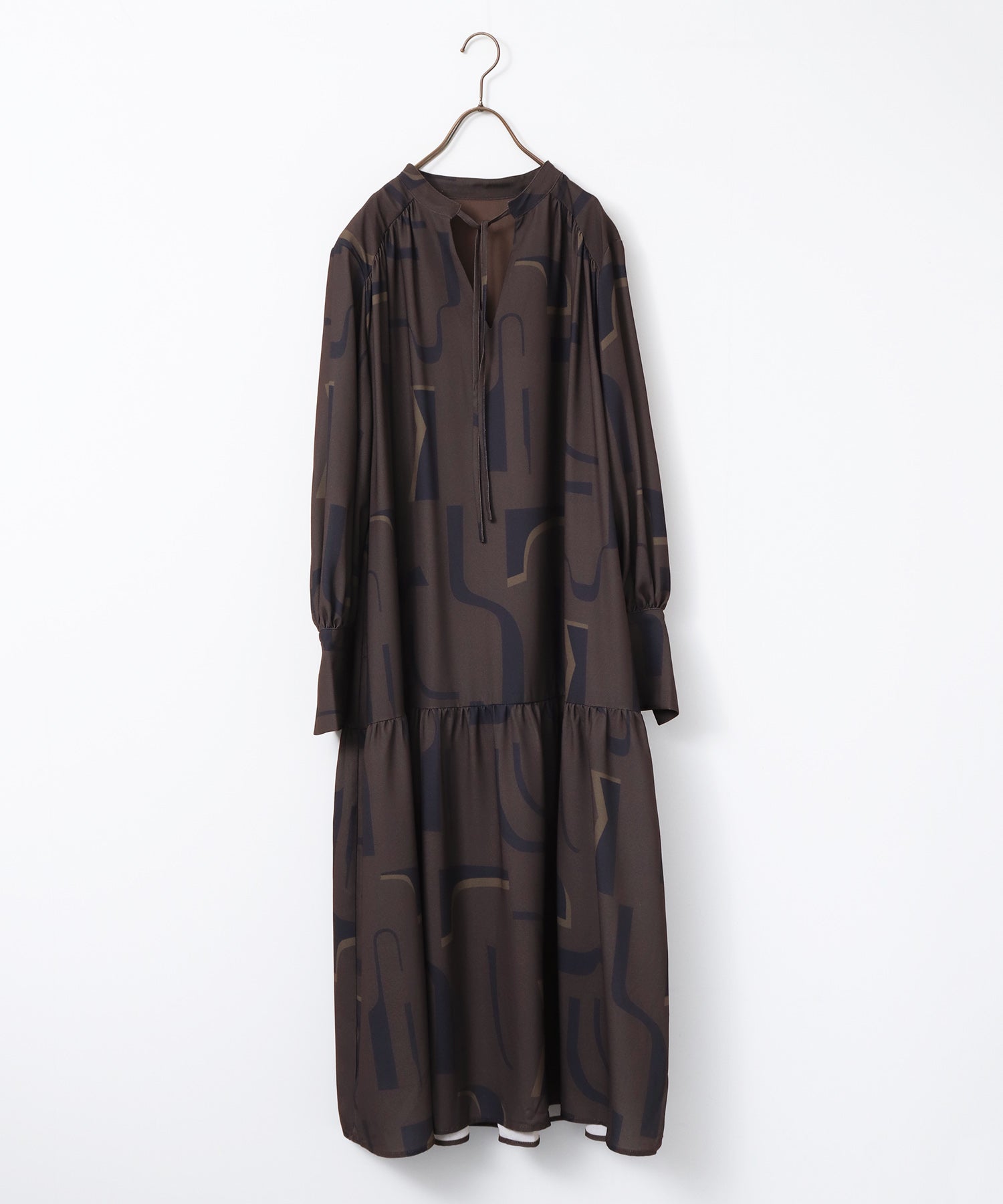 ジョーゼット柄 プリントワンピース