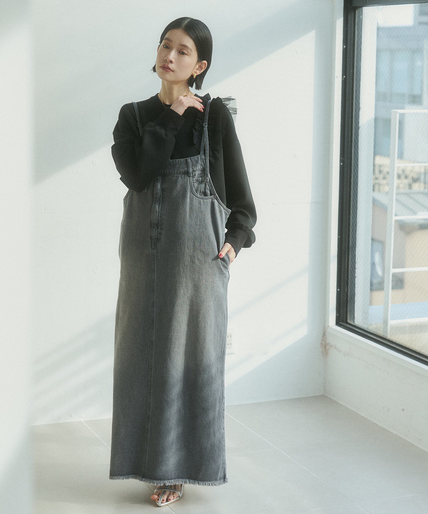 デニム/ツイル ジャンパースカート