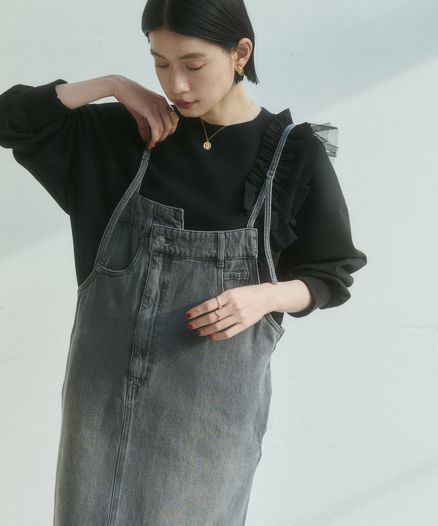 デニム/ツイル ジャンパースカート