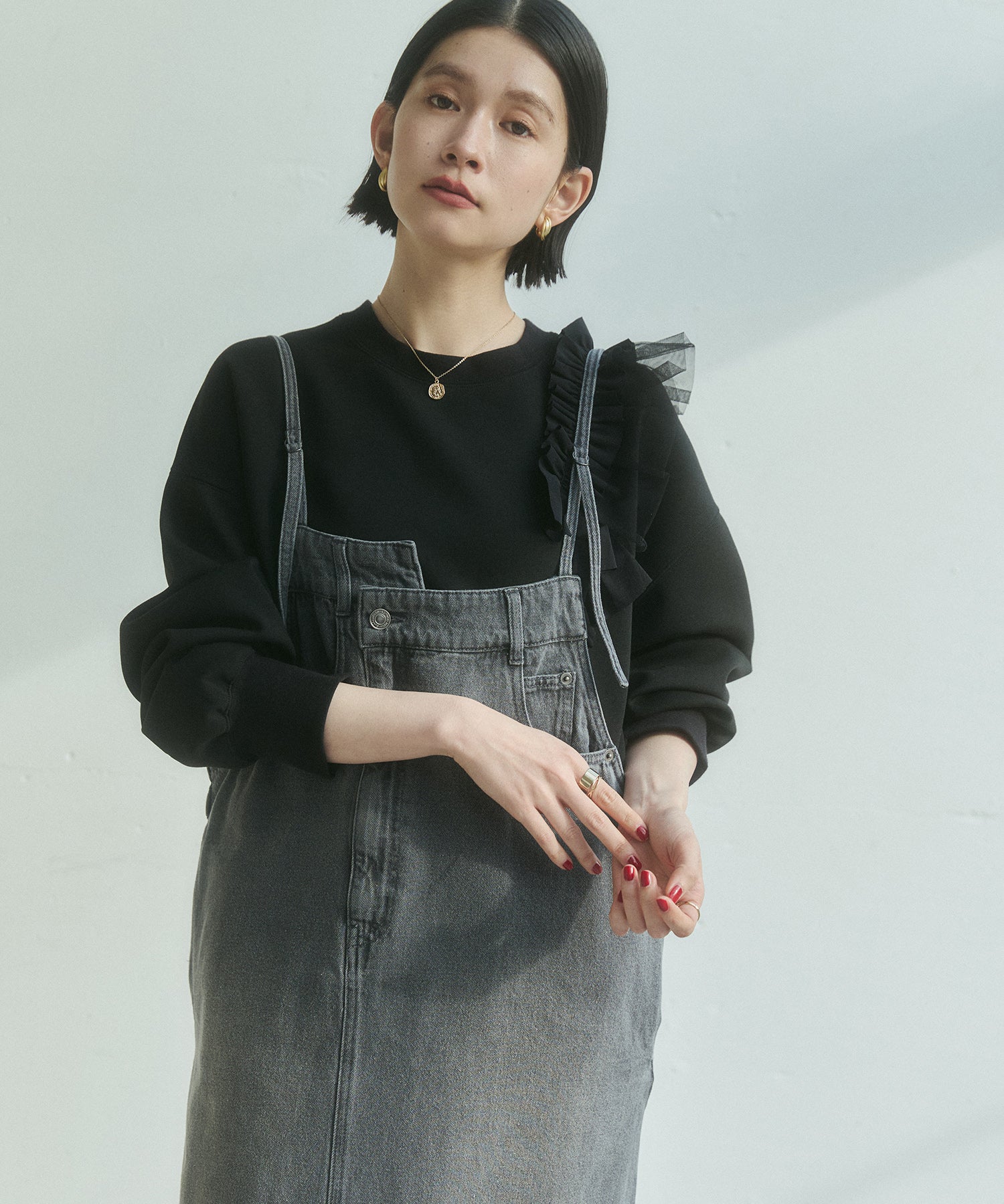 デニム/ツイル ジャンパースカート