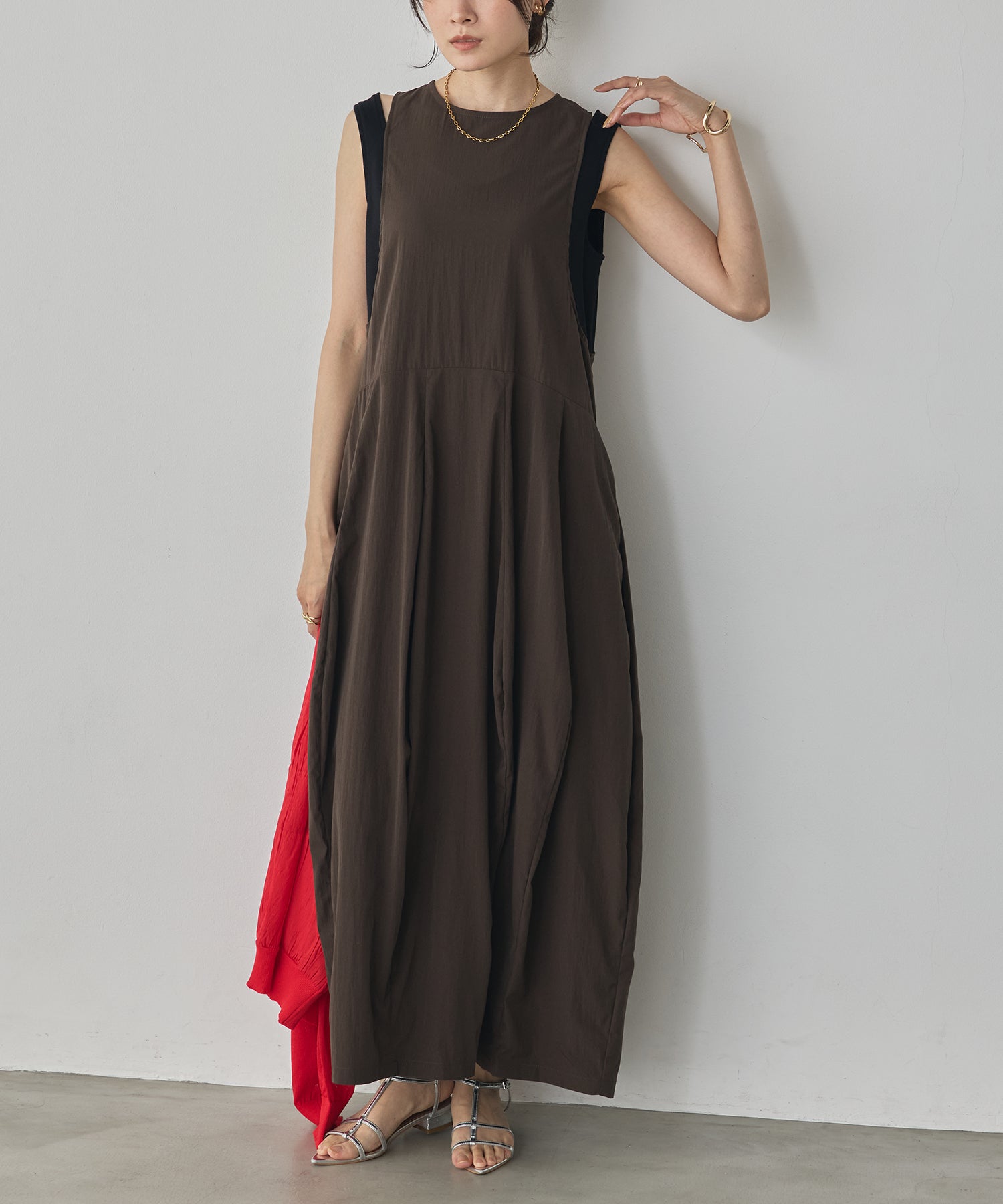 RIBBED BALLOON DRESS