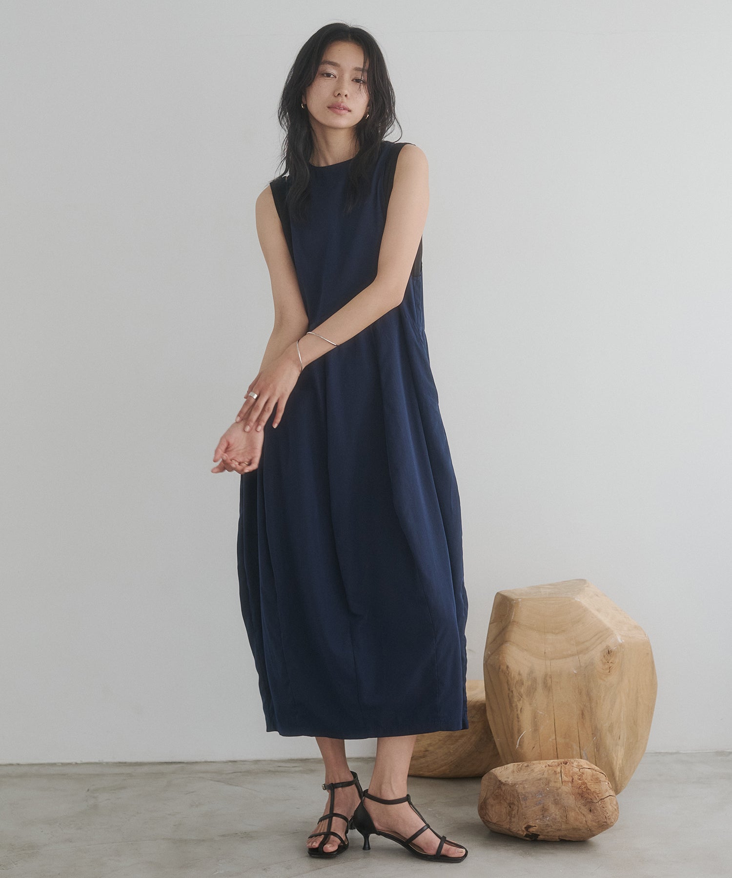 RIBBED BALLOON DRESS