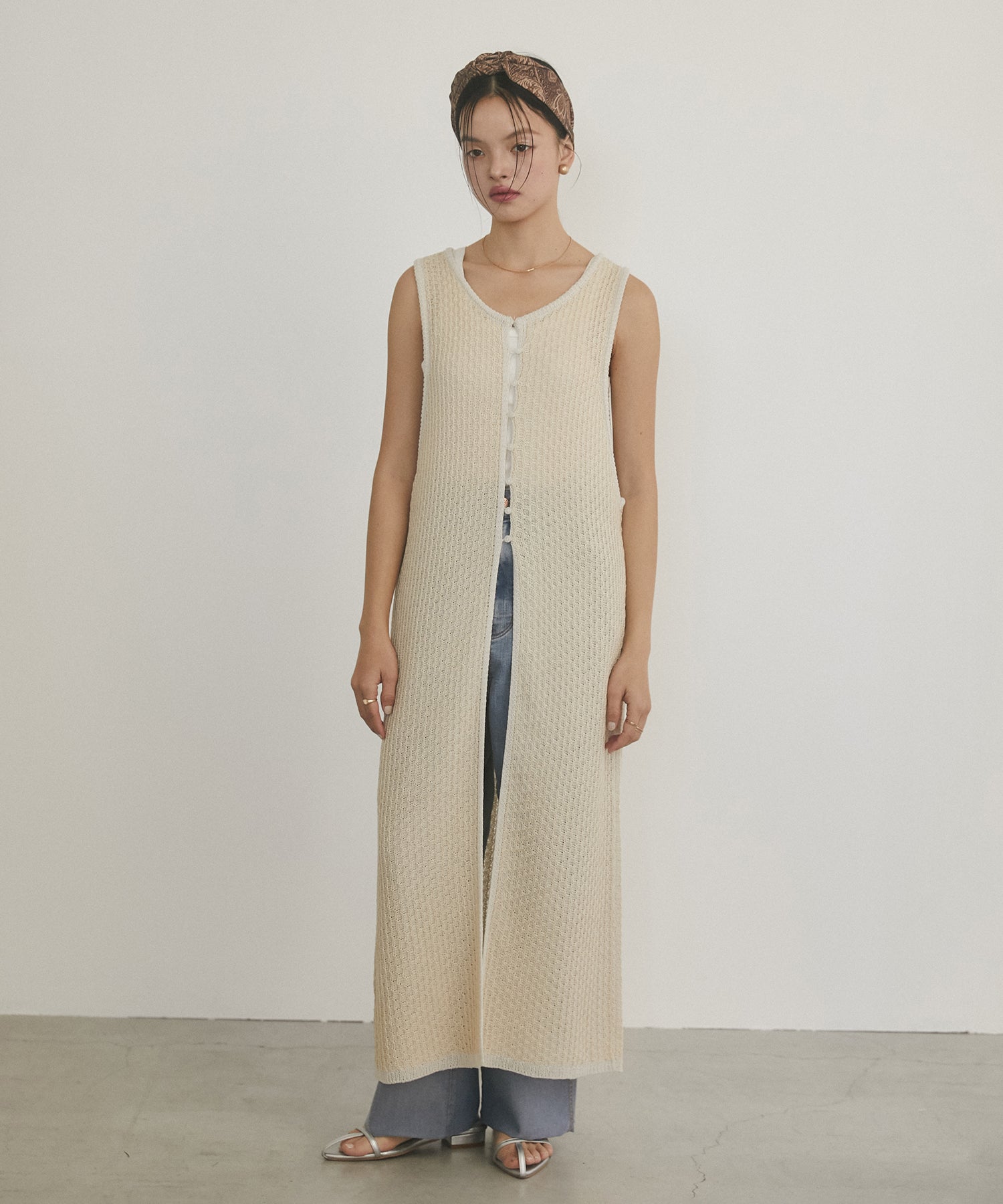 PATTERN KNITTING 2WAY ONE-PIECE