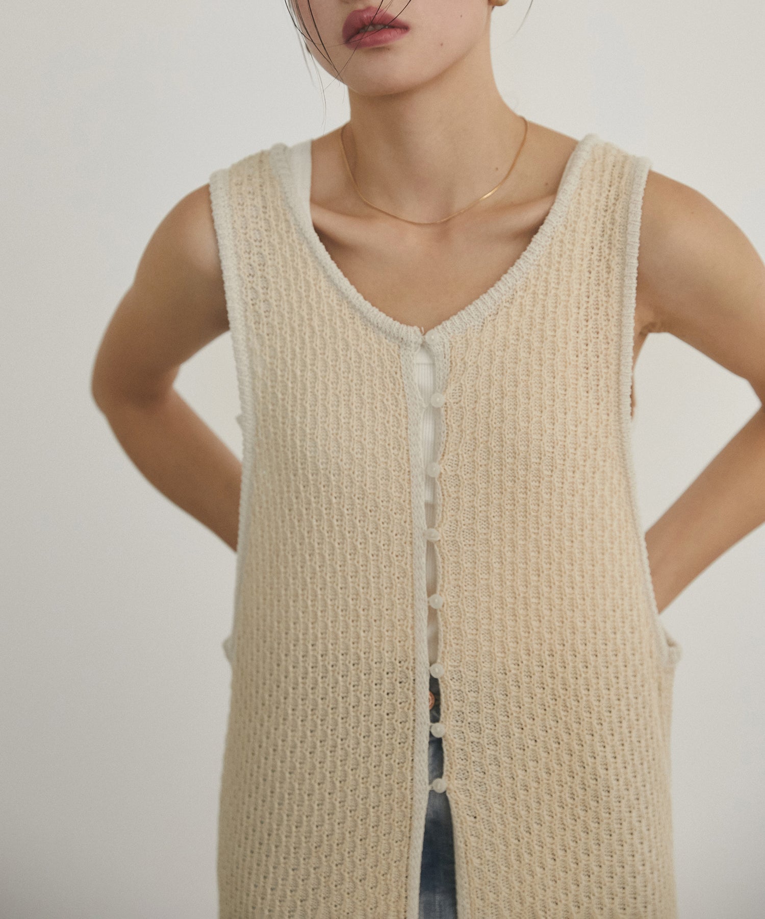 PATTERN KNITTING 2WAY ONE-PIECE