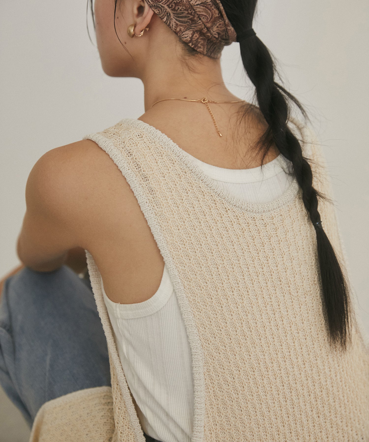 PATTERN KNITTING 2WAY ONE-PIECE