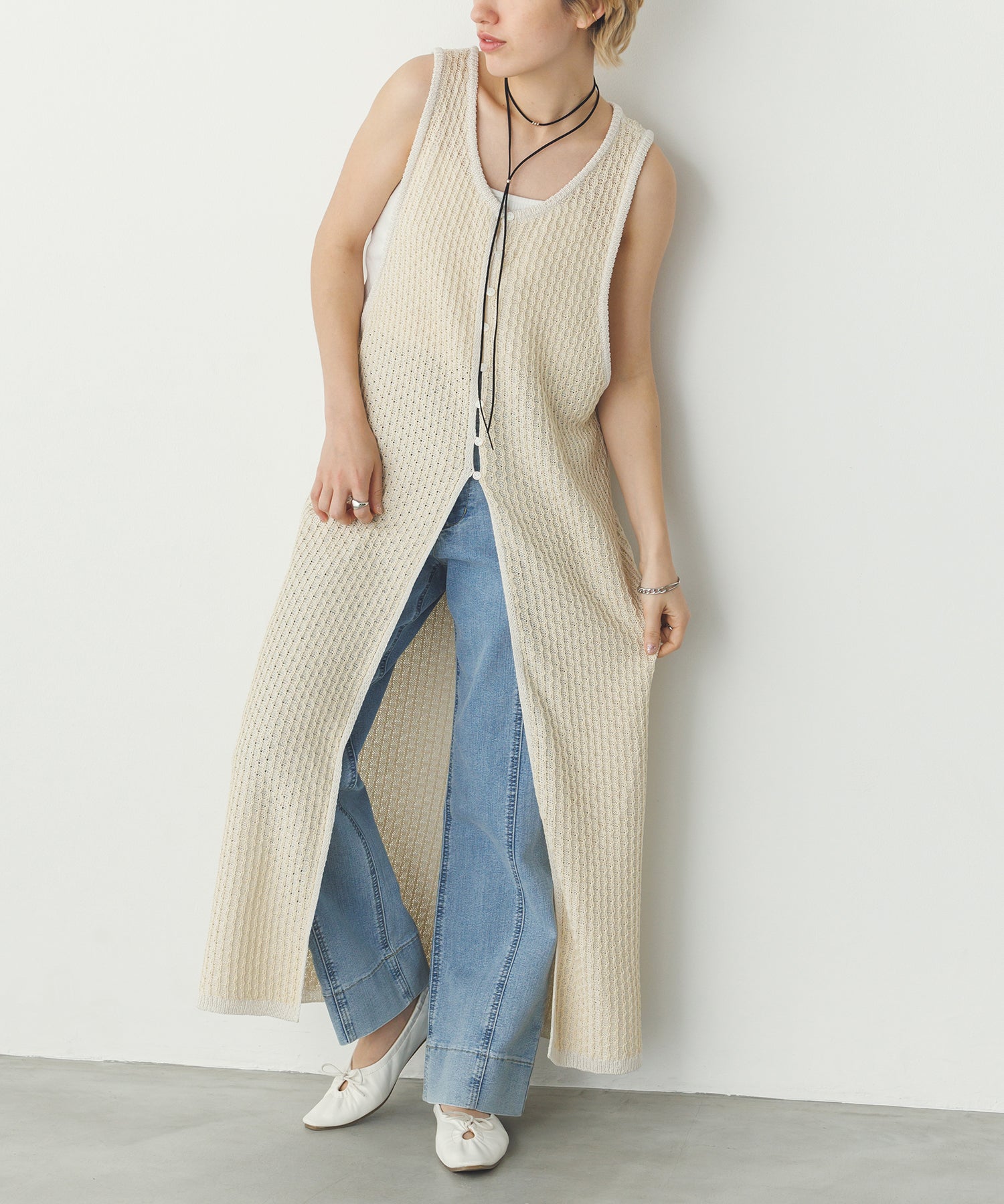 PATTERN KNITTING 2WAY ONE-PIECE