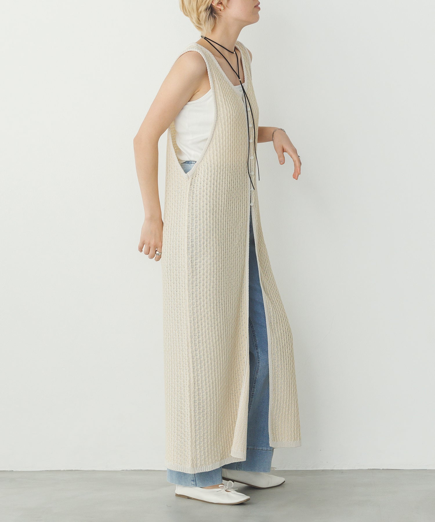 PATTERN KNITTING 2WAY ONE-PIECE