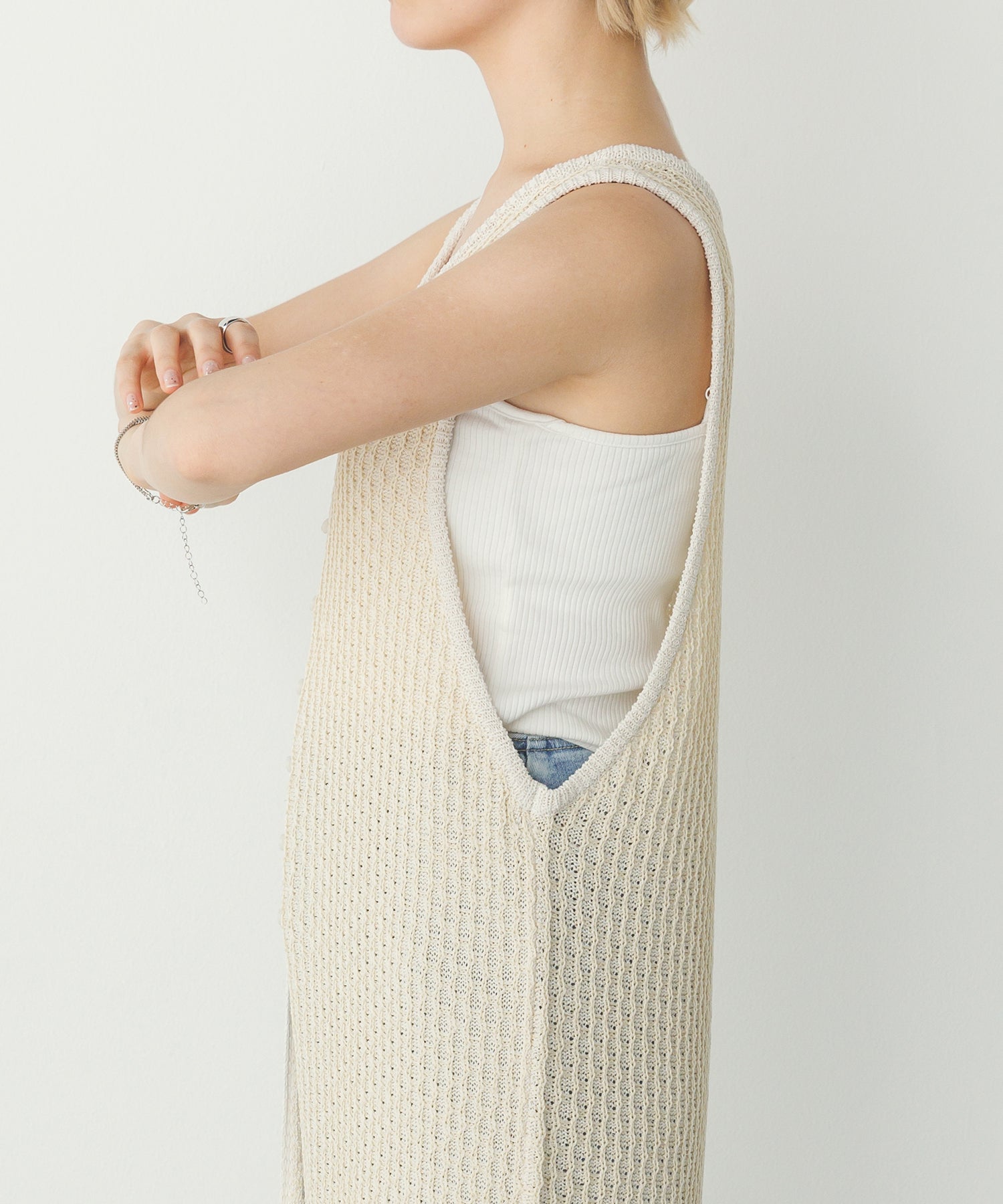 PATTERN KNITTING 2WAY ONE-PIECE