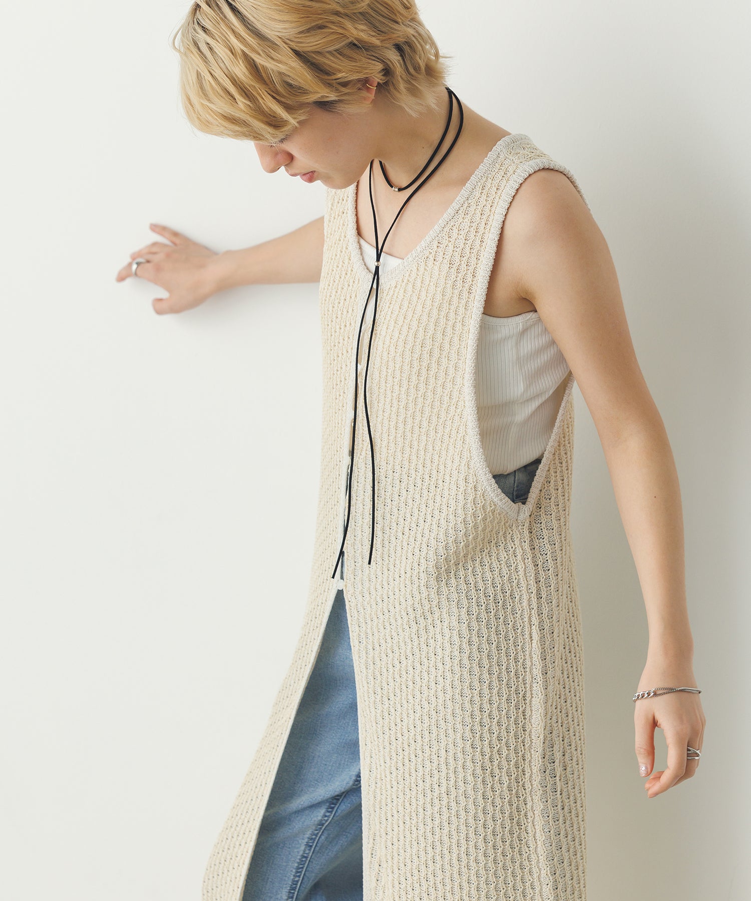 PATTERN KNITTING 2WAY ONE-PIECE