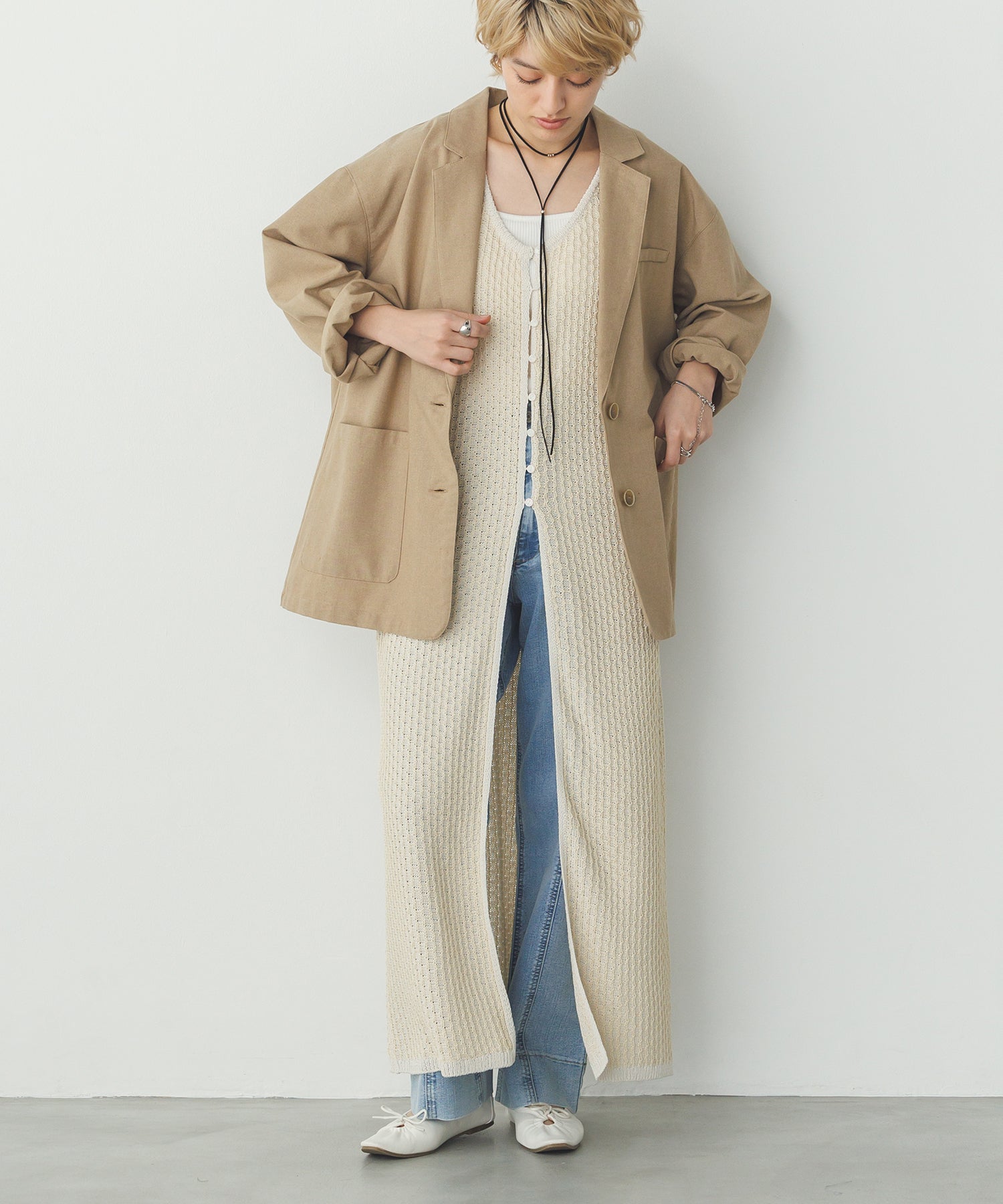 PATTERN KNITTING 2WAY ONE-PIECE