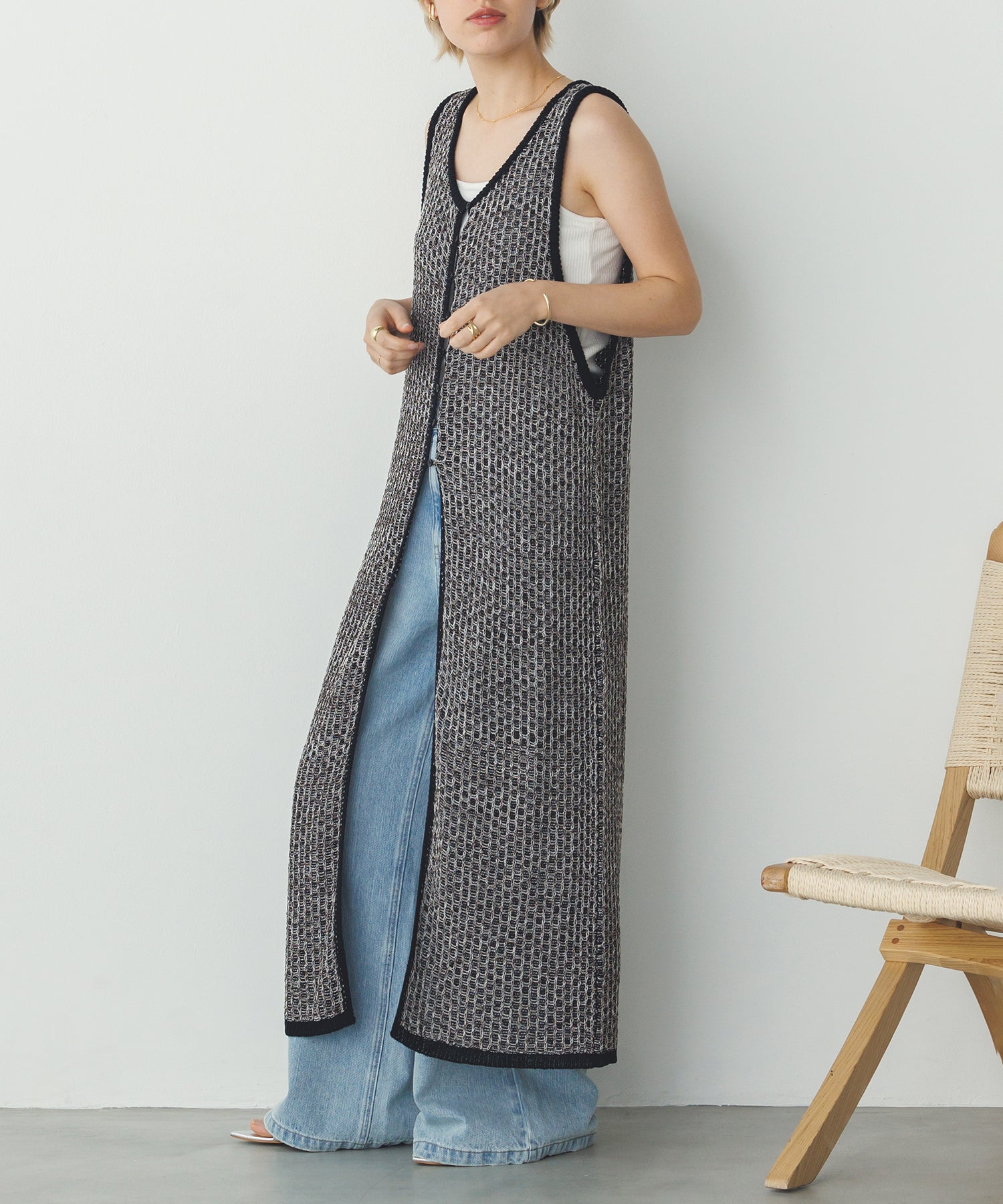 PATTERN KNITTING 2WAY ONE-PIECE