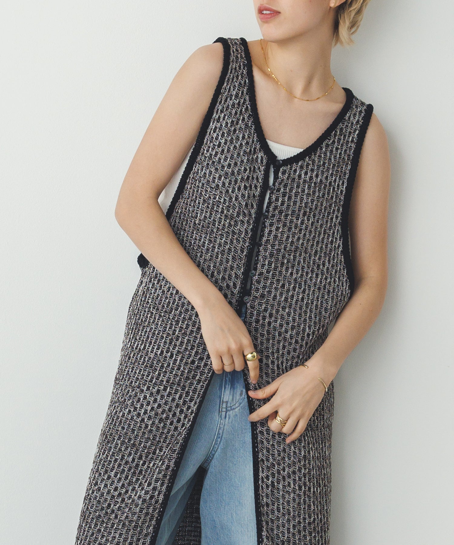 PATTERN KNITTING 2WAY ONE-PIECE