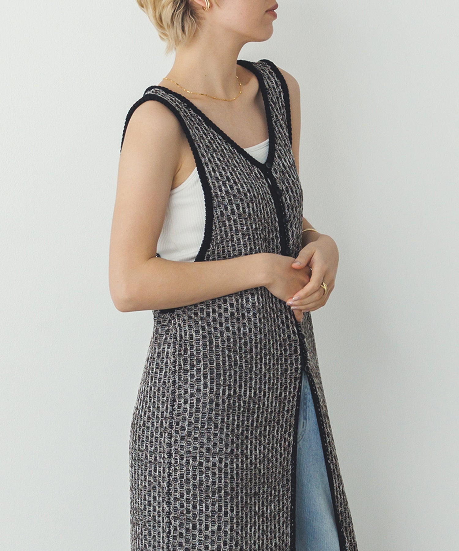 PATTERN KNITTING 2WAY ONE-PIECE