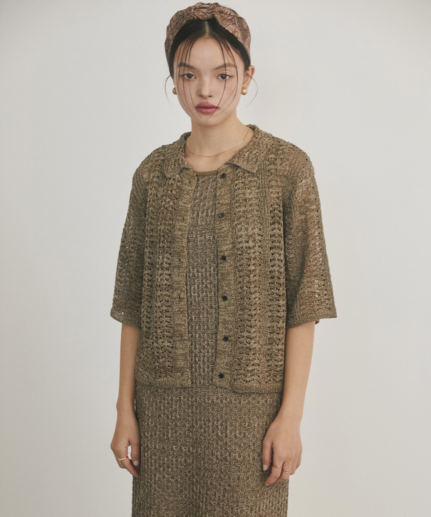 PATTERN KNITTING 2WAY ONE-PIECE