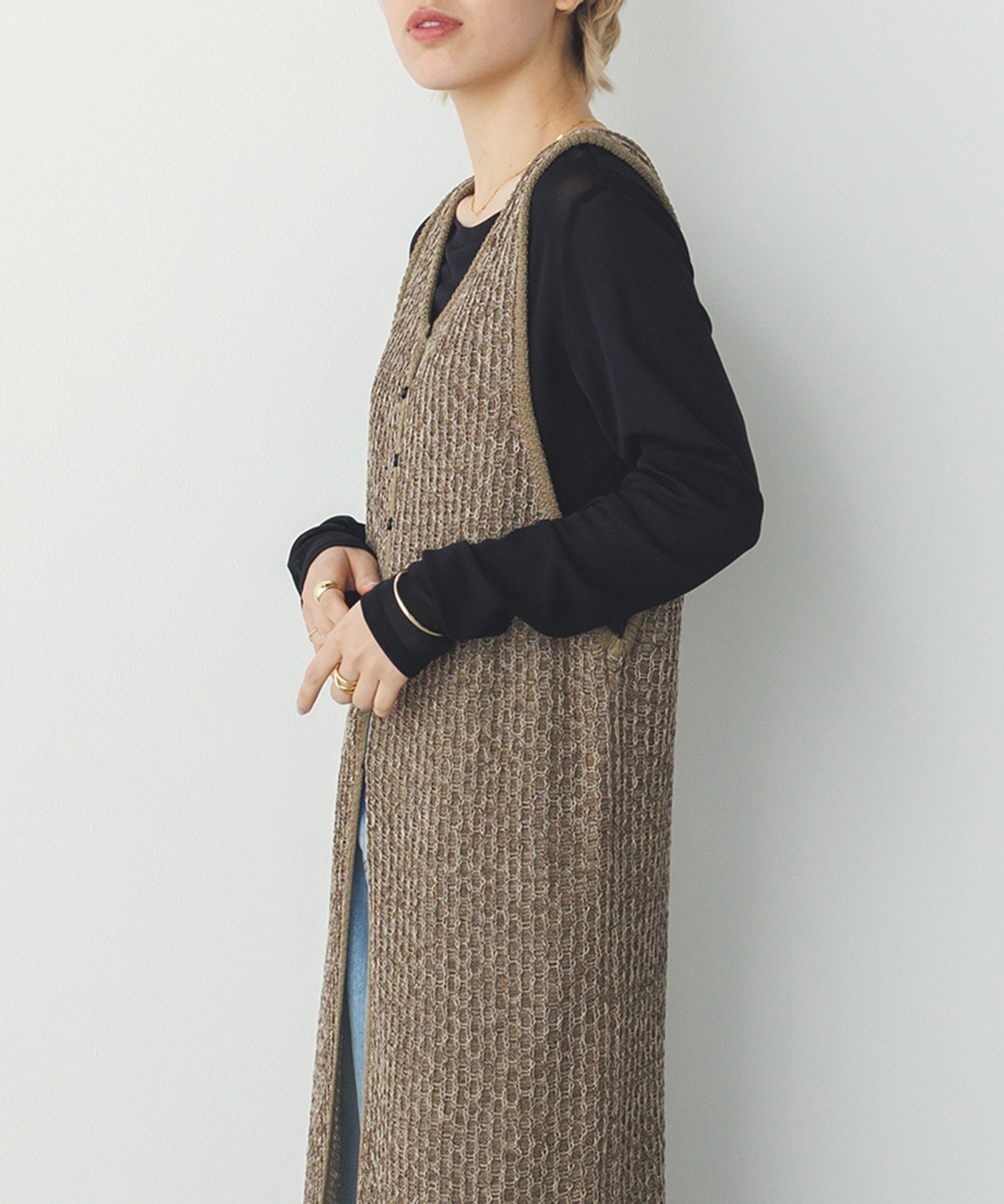 PATTERN KNITTING 2WAY ONE-PIECE