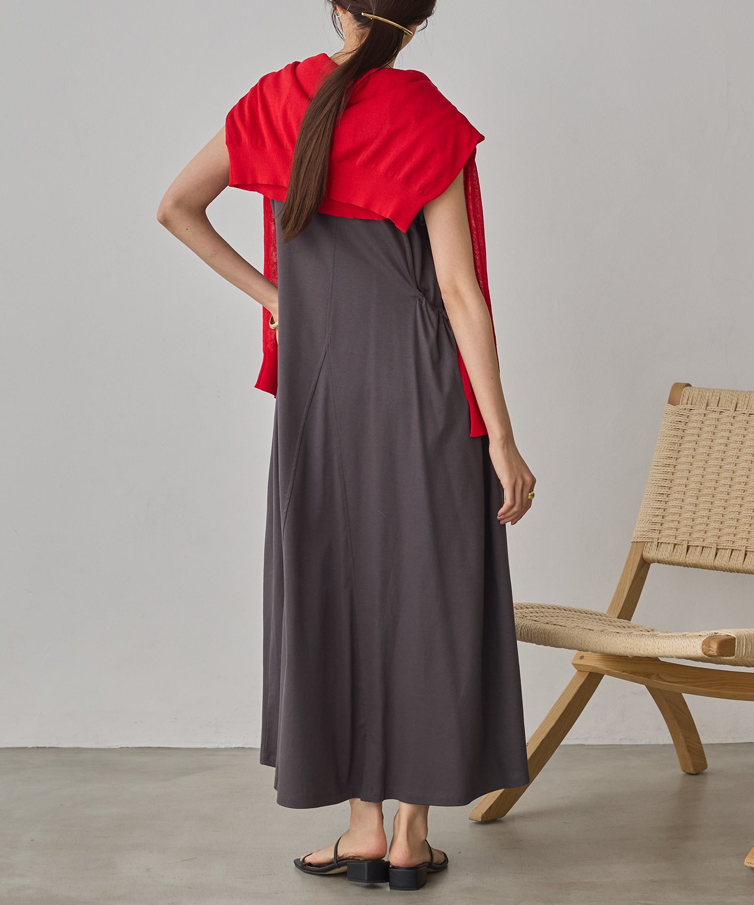 COMPACT SMOOTH DRAWSTRING DESIGN DRESS