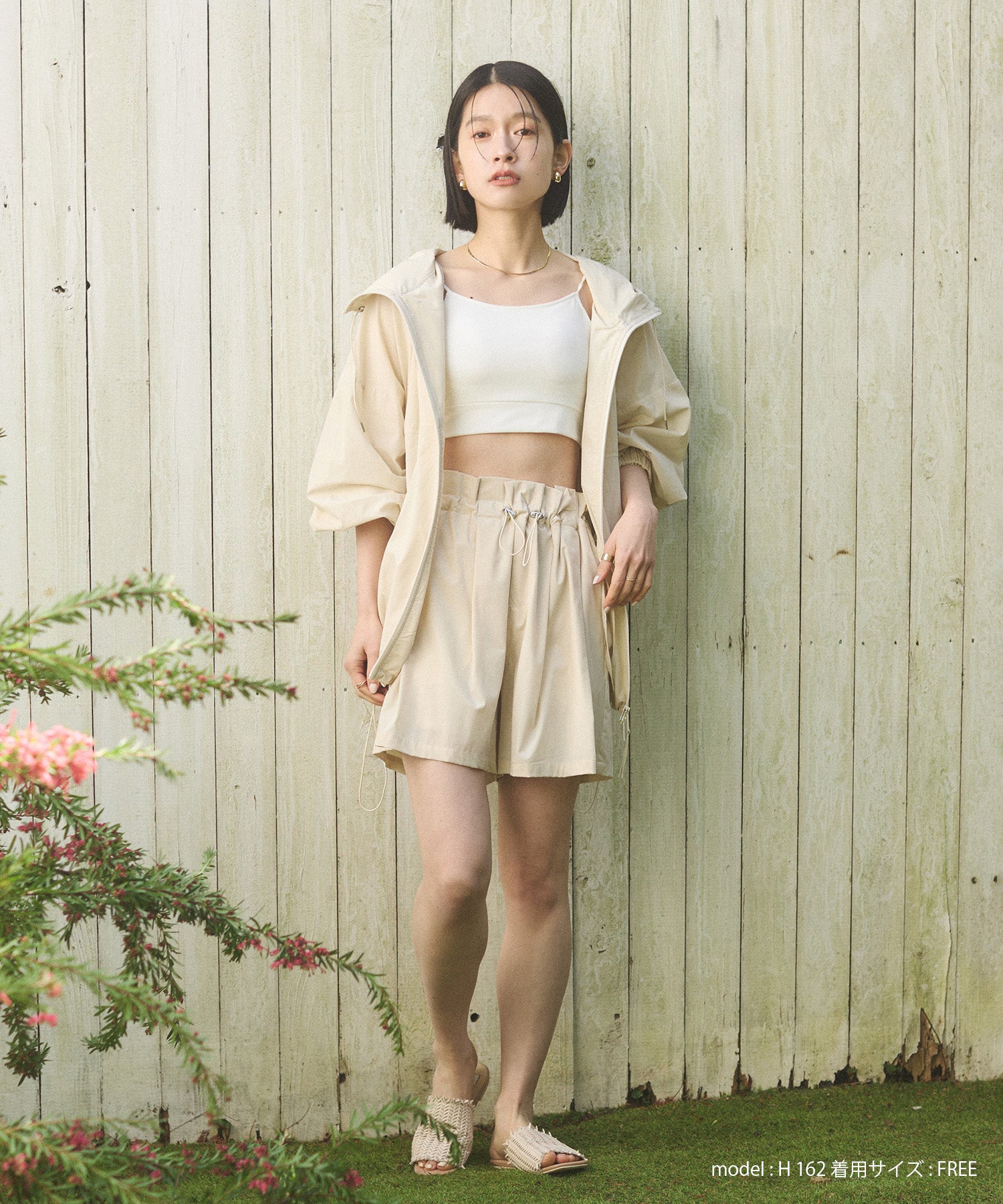 【接触冷感】フリルギャザー ショートパンツ