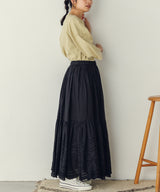 シフリー刺繍フレアスカート