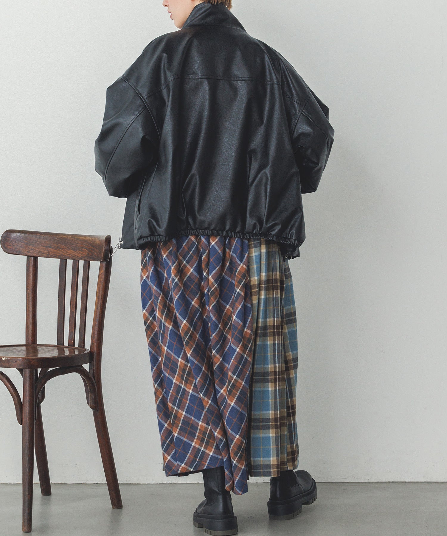 ネルチェックギャザースカート