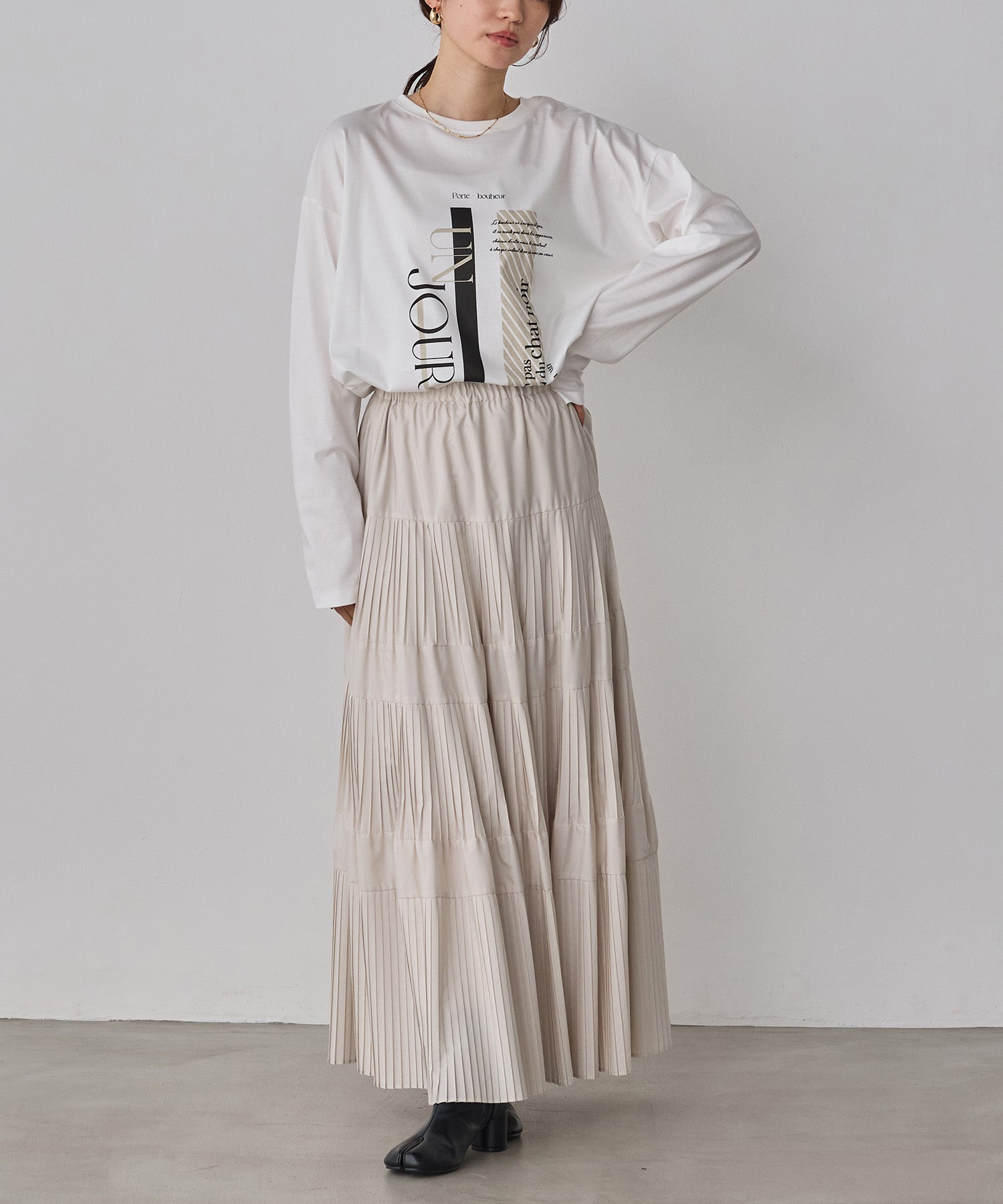 プリーツティアードスカート