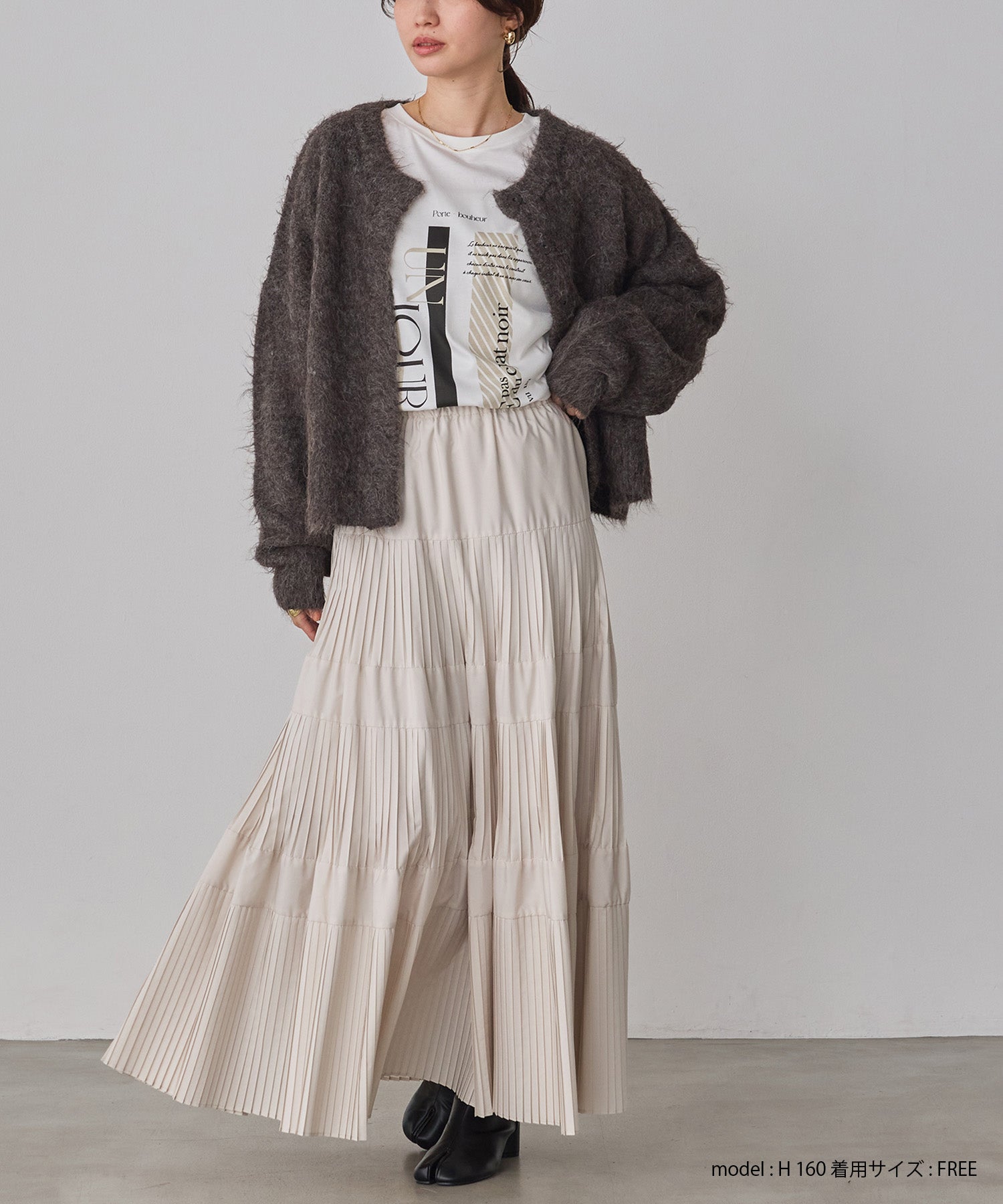 【新色追加】プリーツティアードスカート