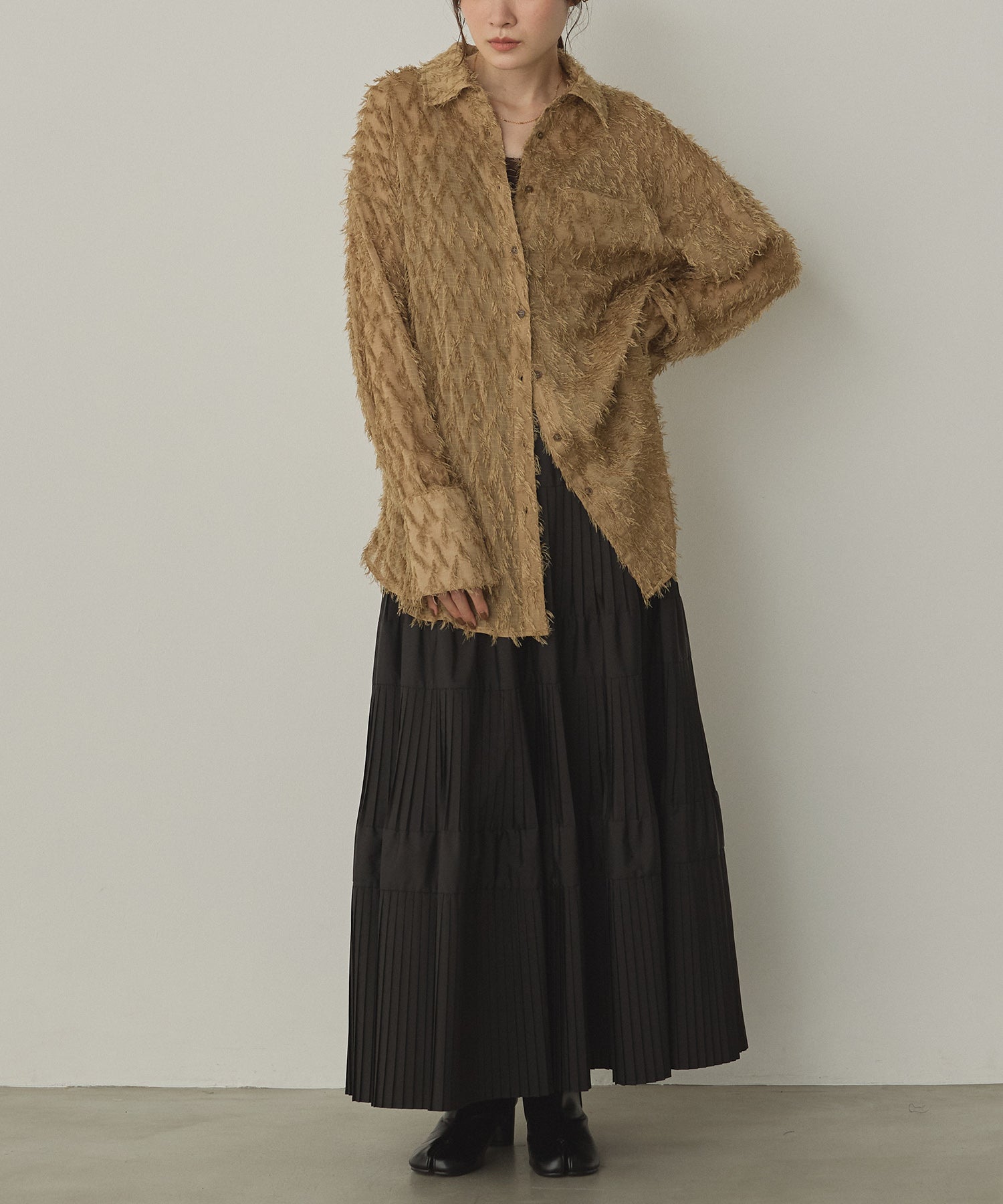 プリーツティアードスカート