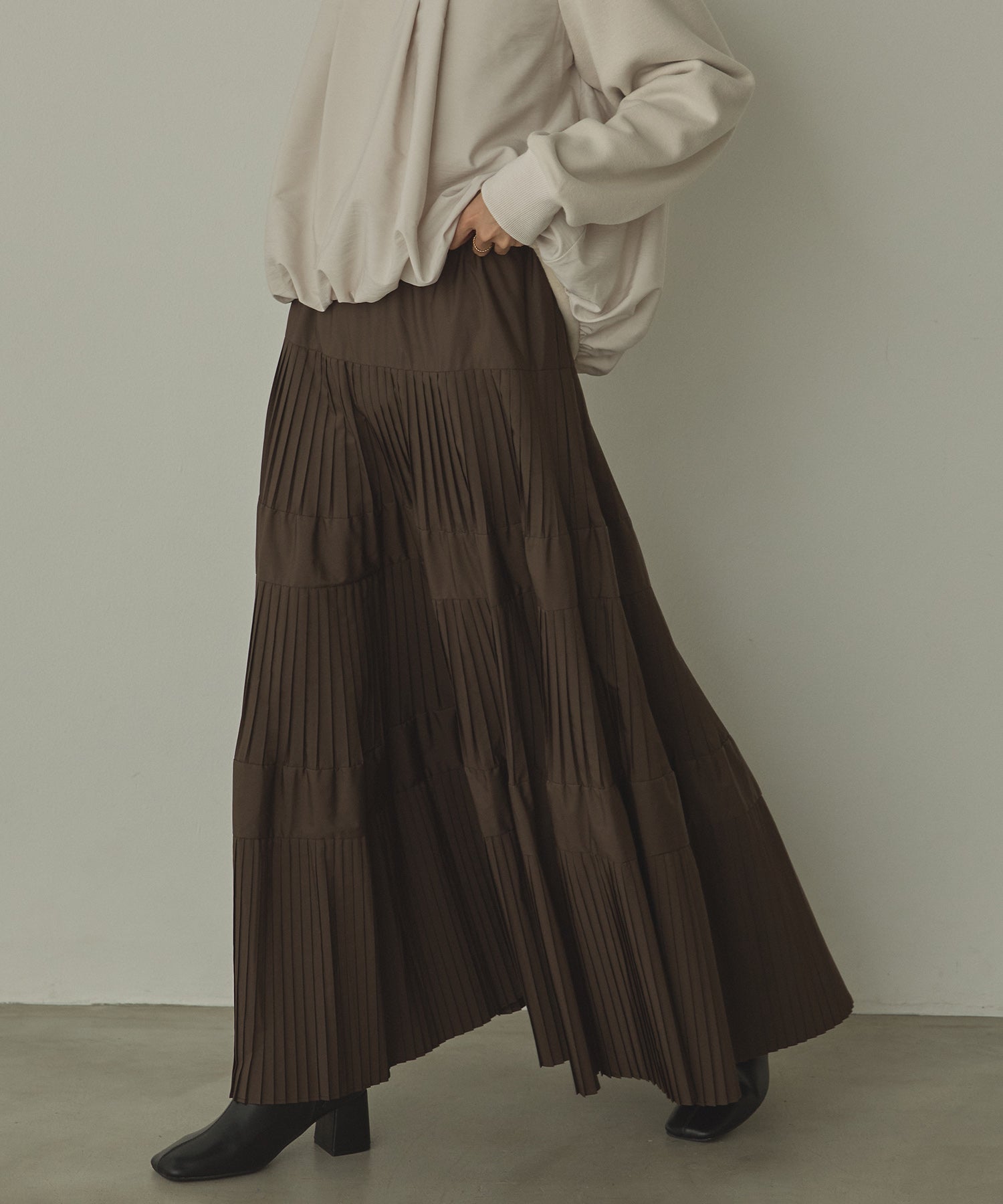 【新色追加】プリーツティアードスカート
