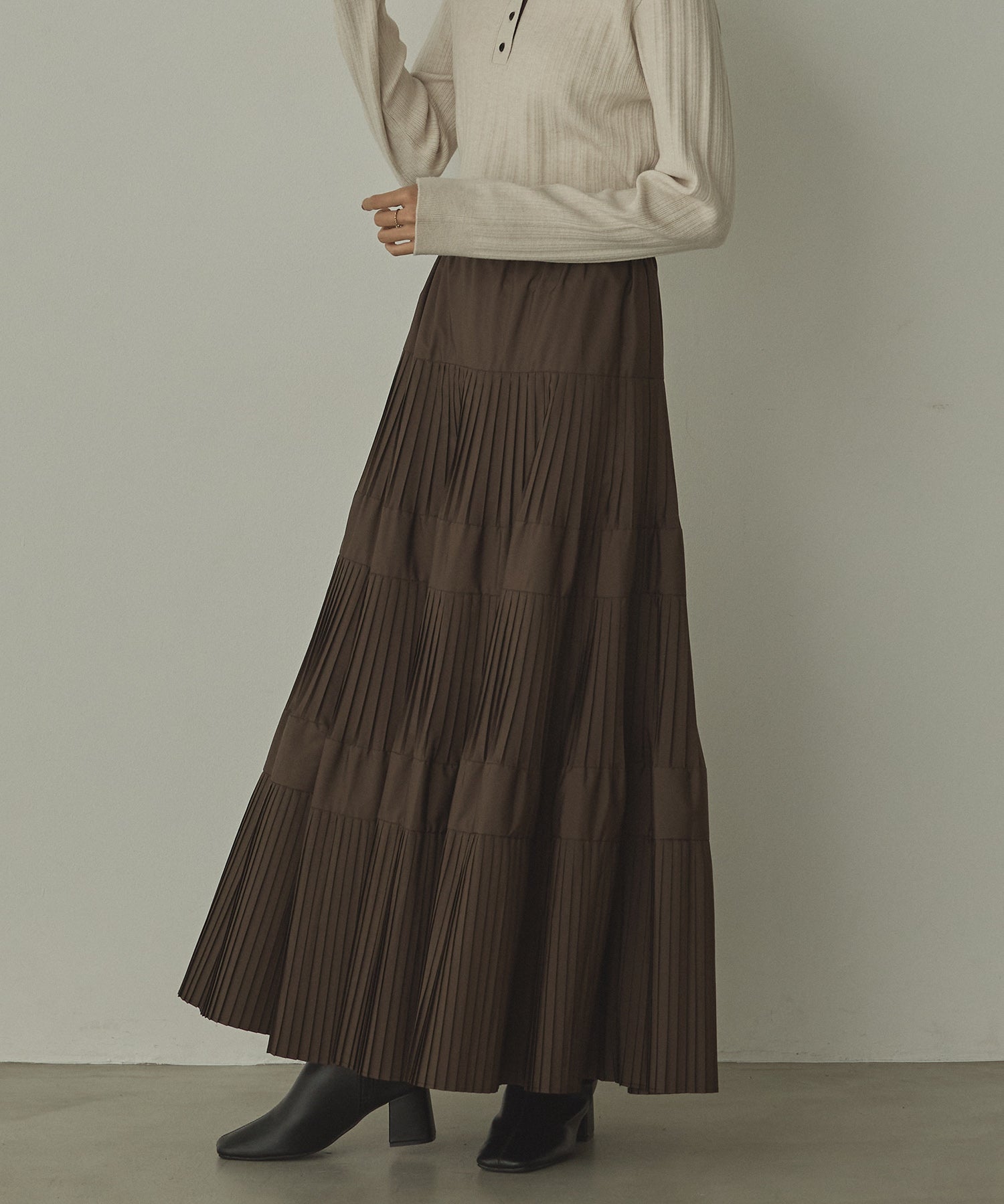 【新色追加】プリーツティアードスカート