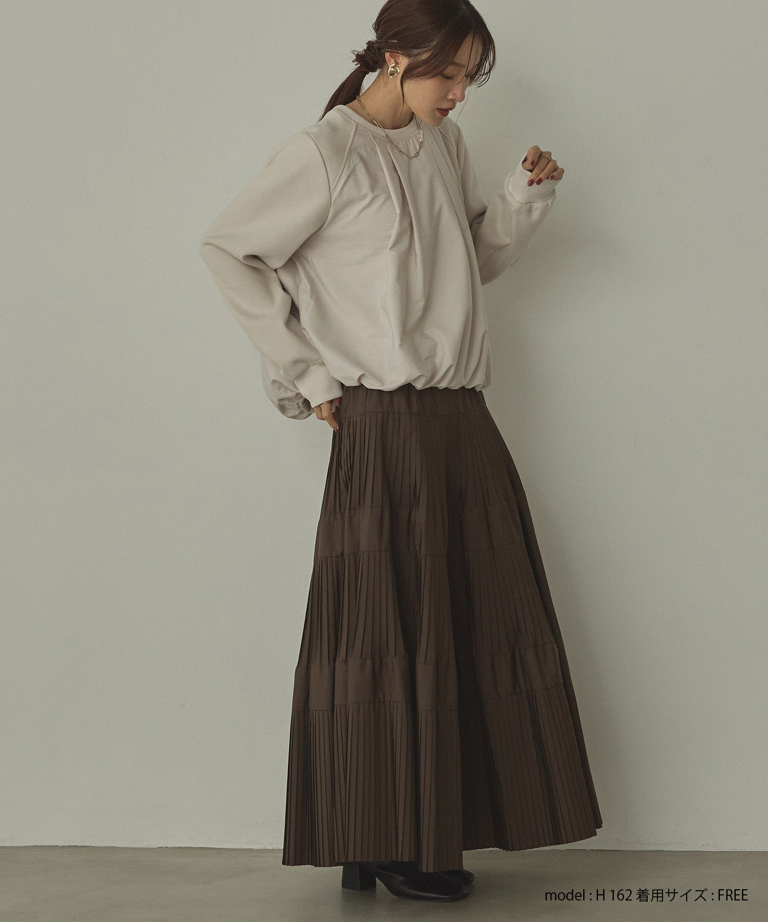 【新色追加】プリーツティアードスカート