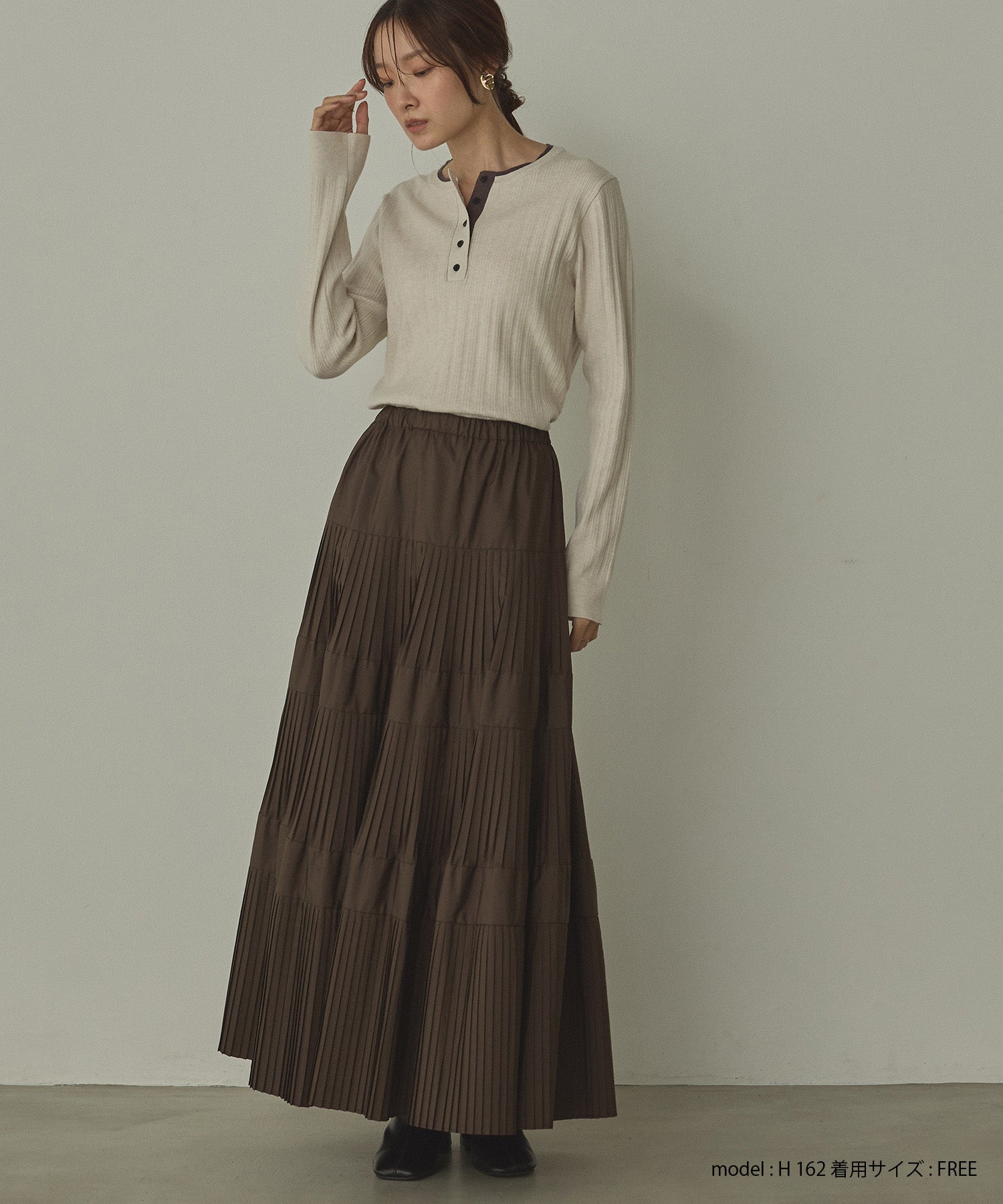 【新色追加】プリーツティアードスカート