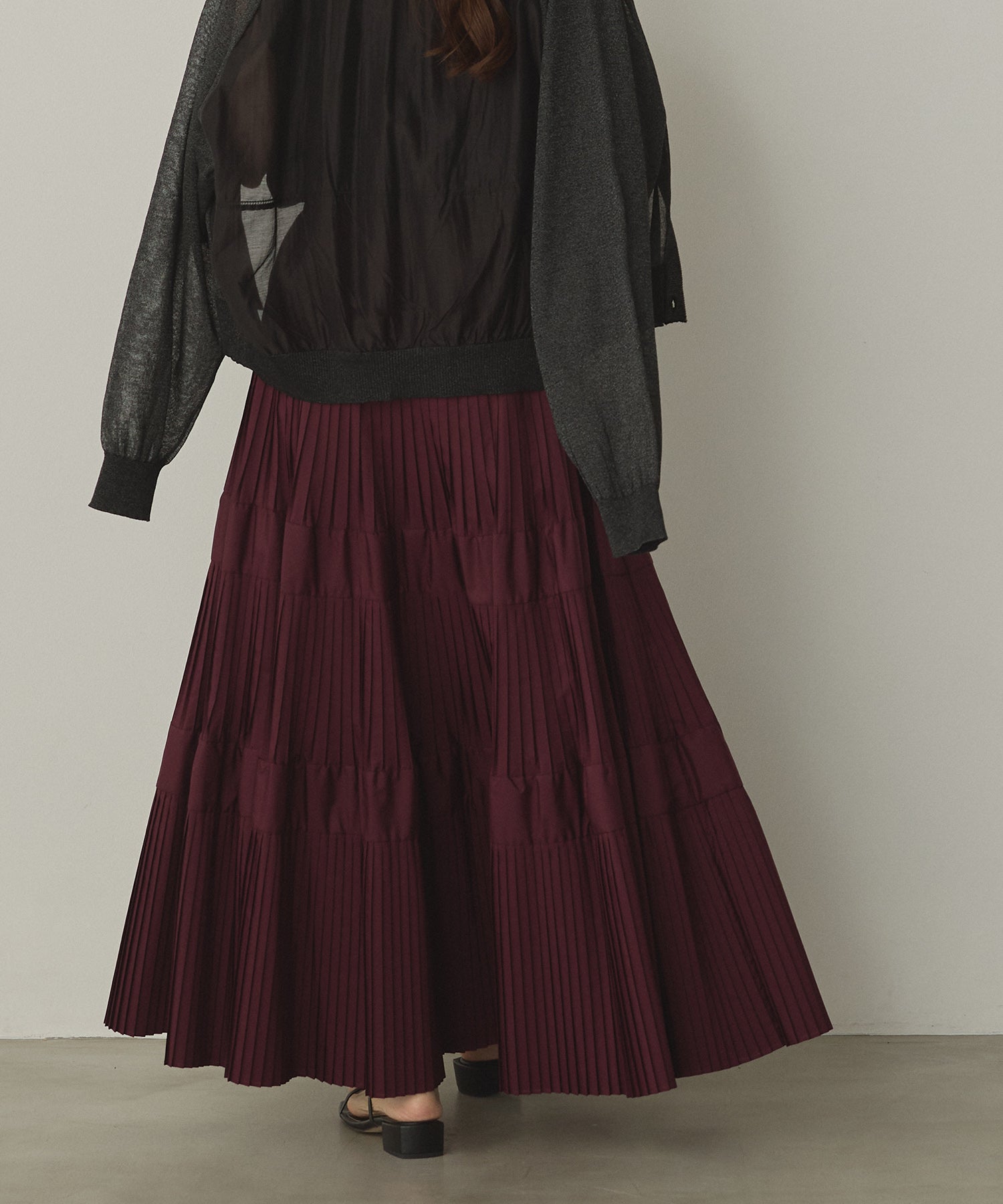 【新色追加】プリーツティアードスカート