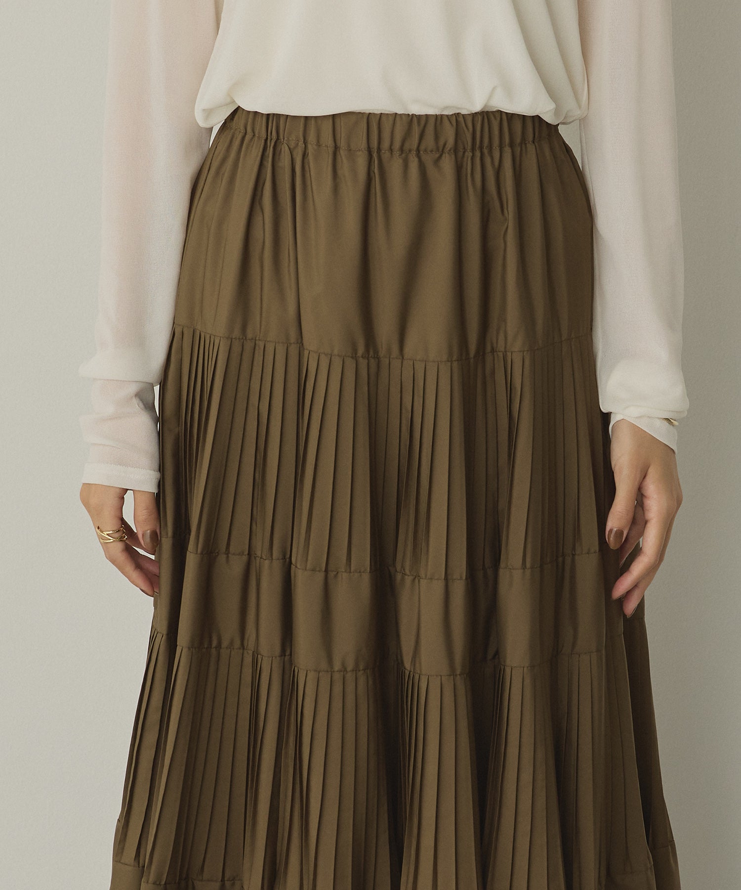 【新色追加】プリーツティアードスカート