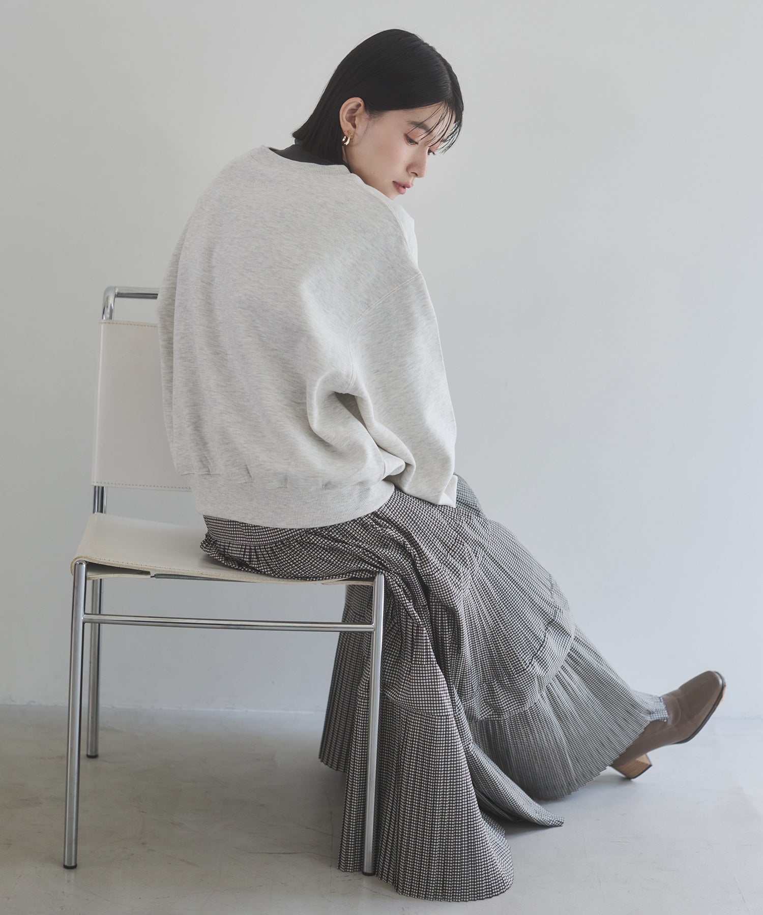 PLEATED TIERED SKIRT