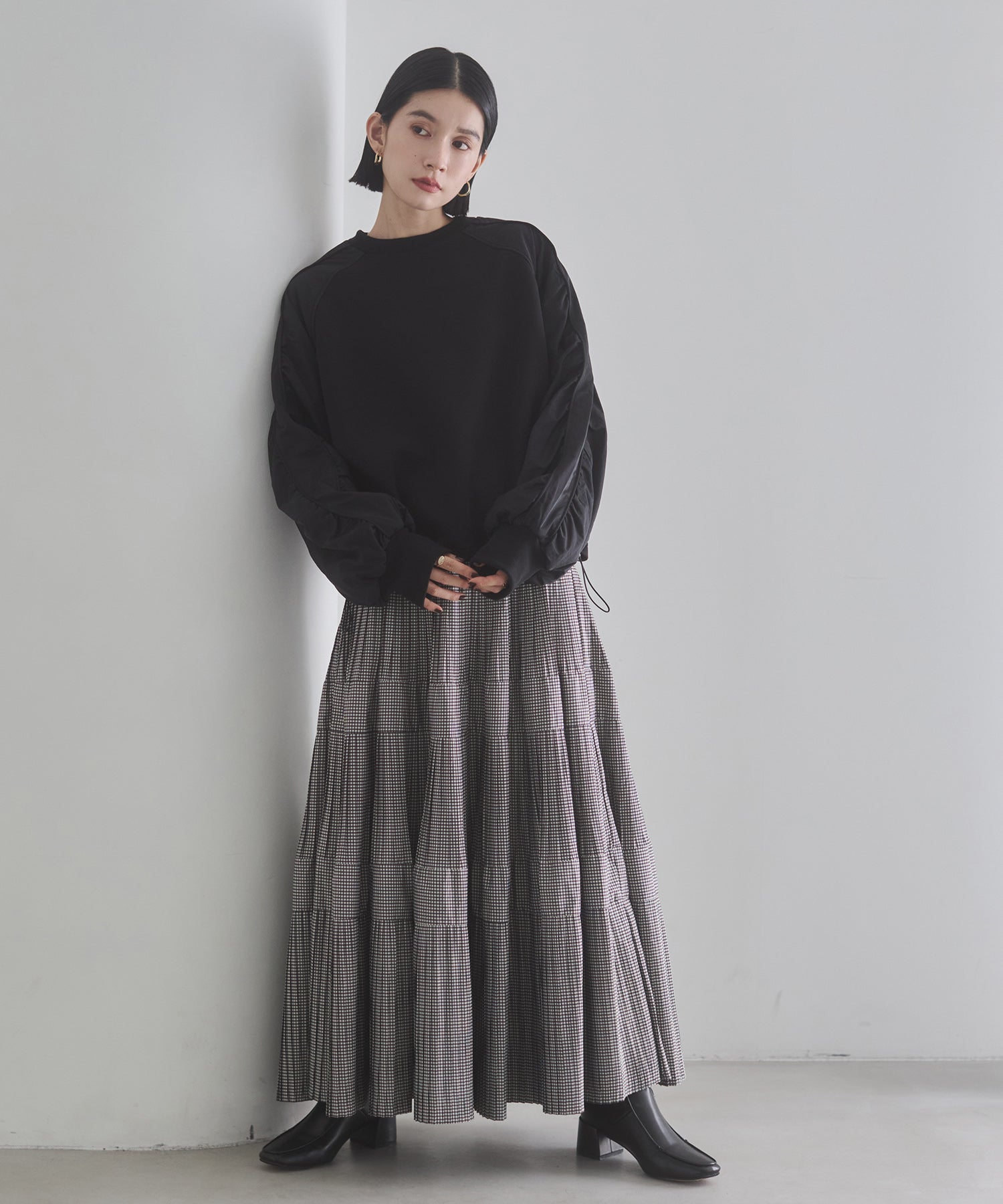 プリーツティアードスカート