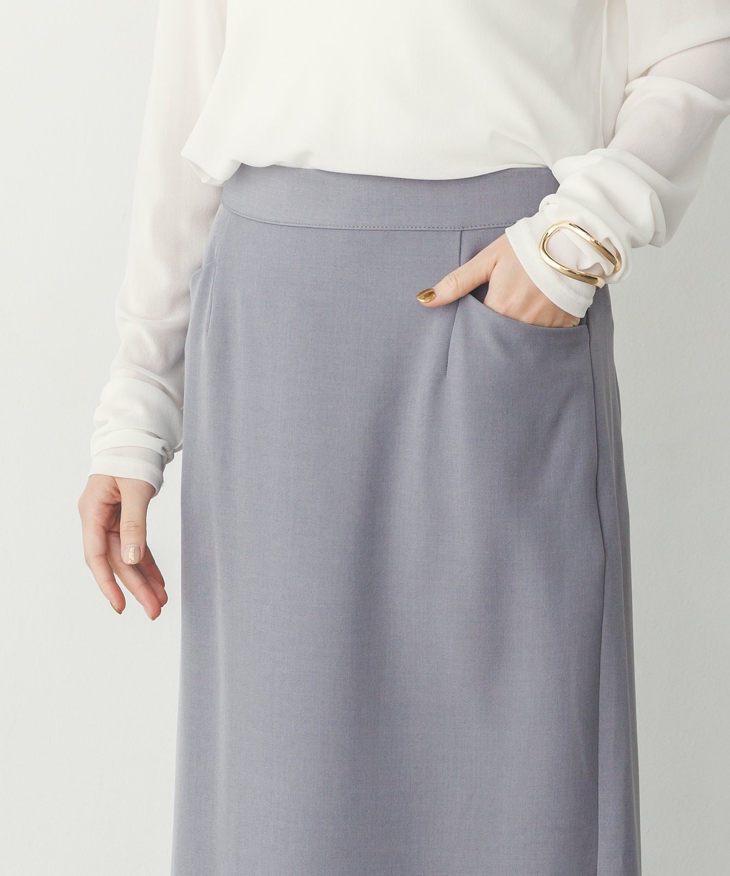 ストレッチポリツイル ナロースカート