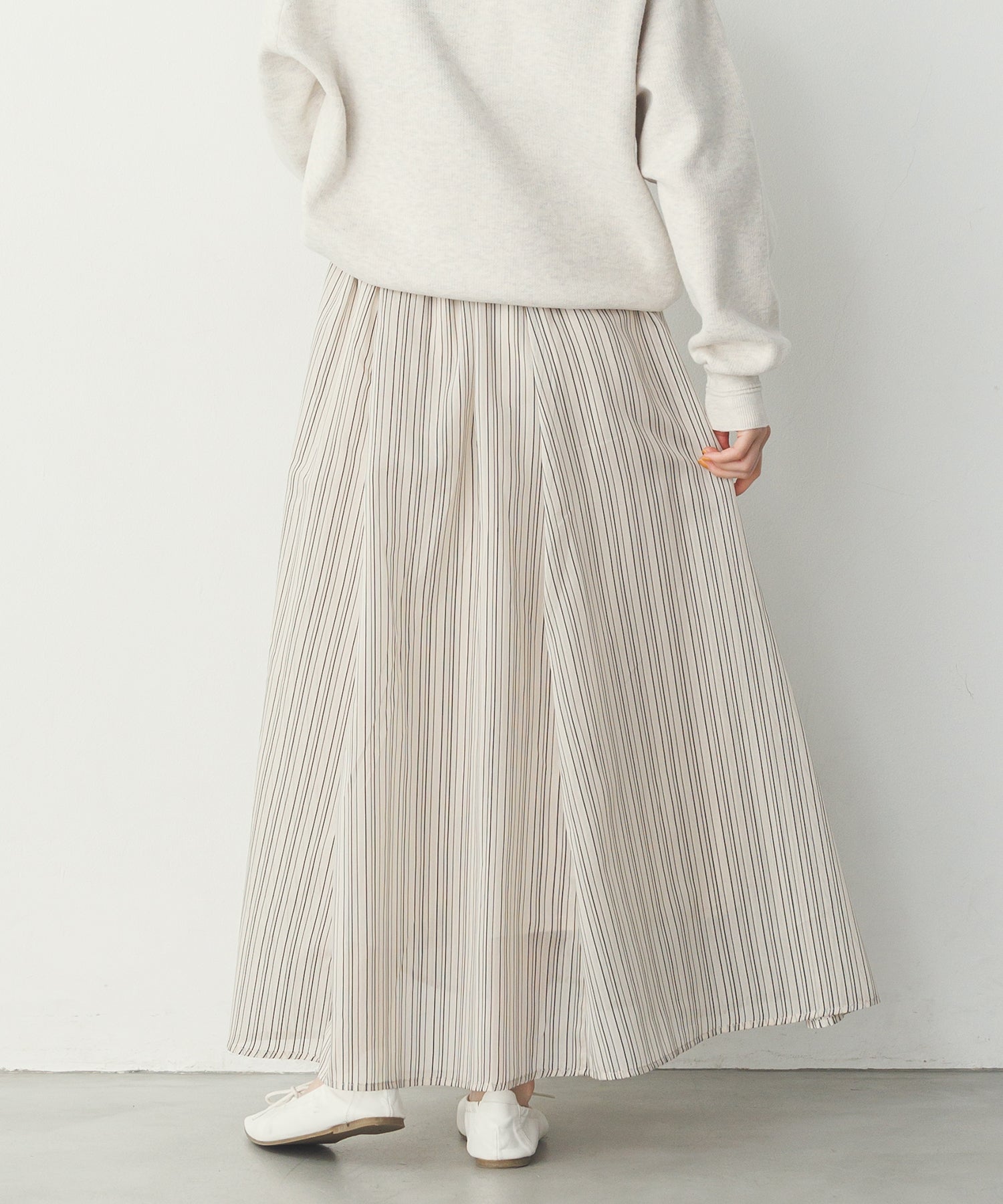 ドビーストライプ シアーフレアスカート