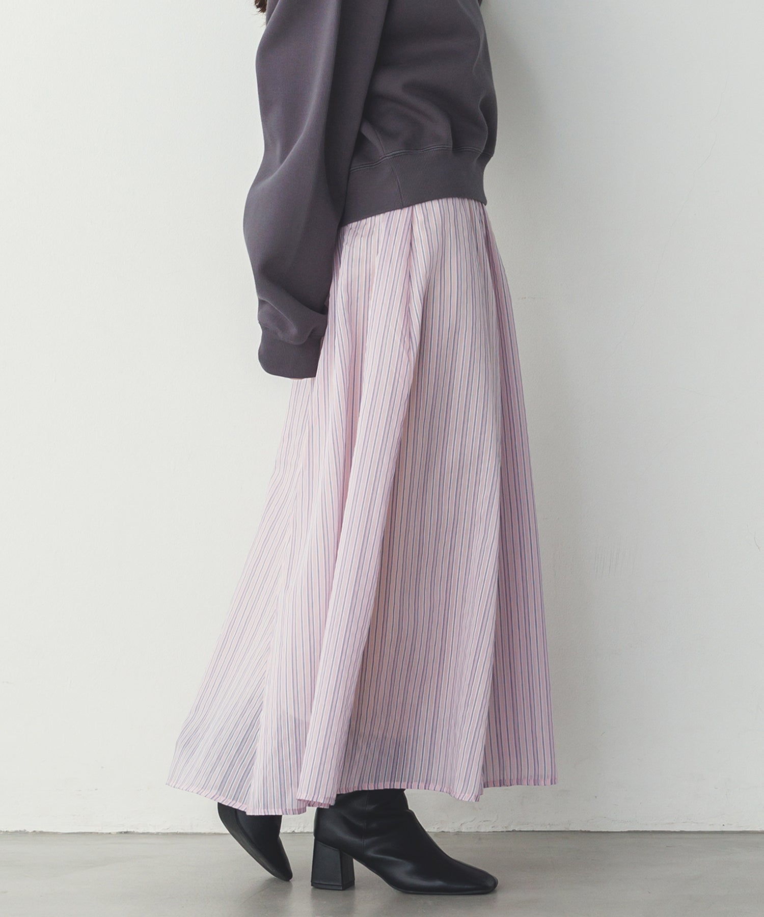 ドビーストライプ シアーフレアスカート