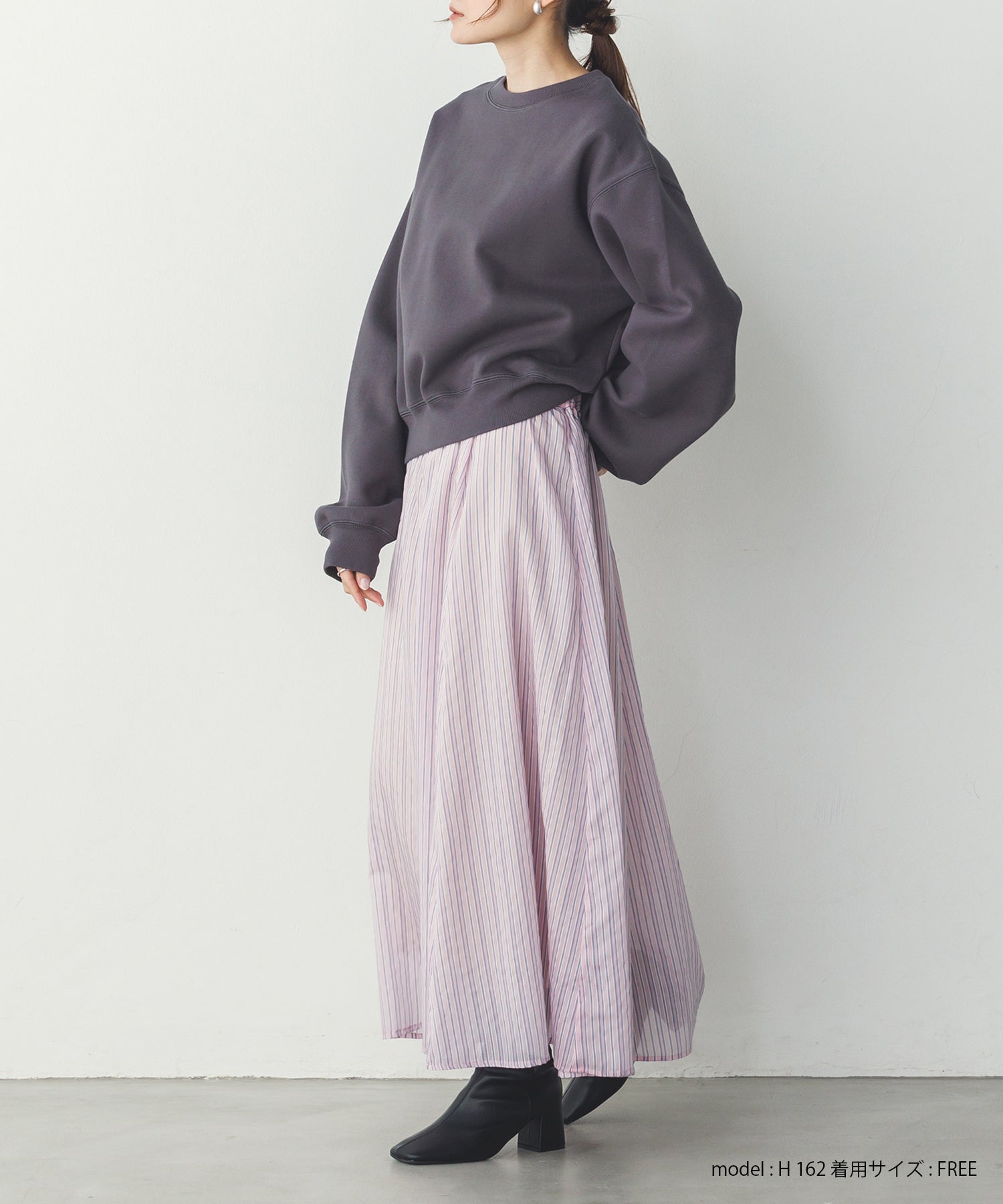 ドビーストライプ シアーフレアスカート