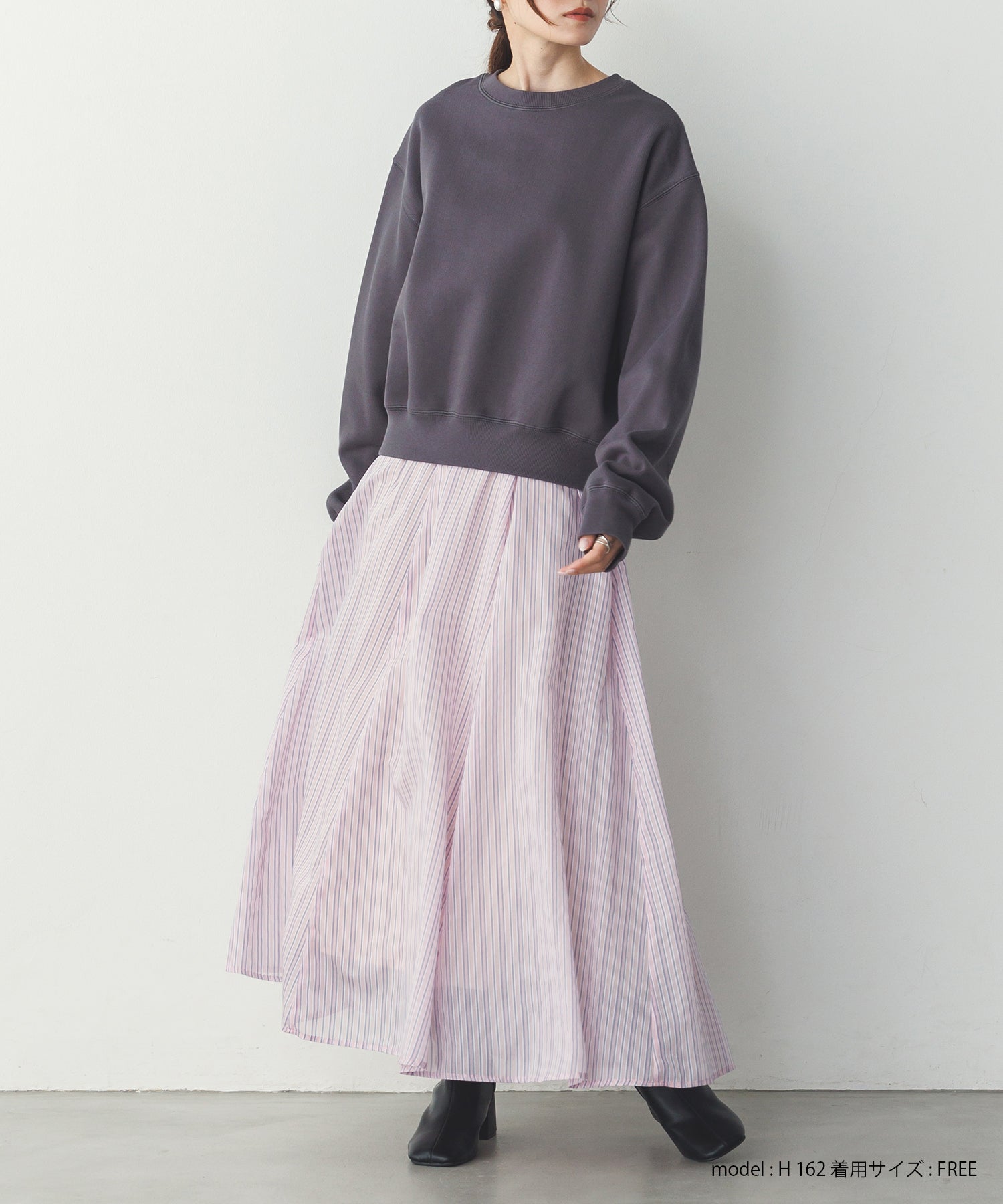 ドビーストライプ シアーフレアスカート