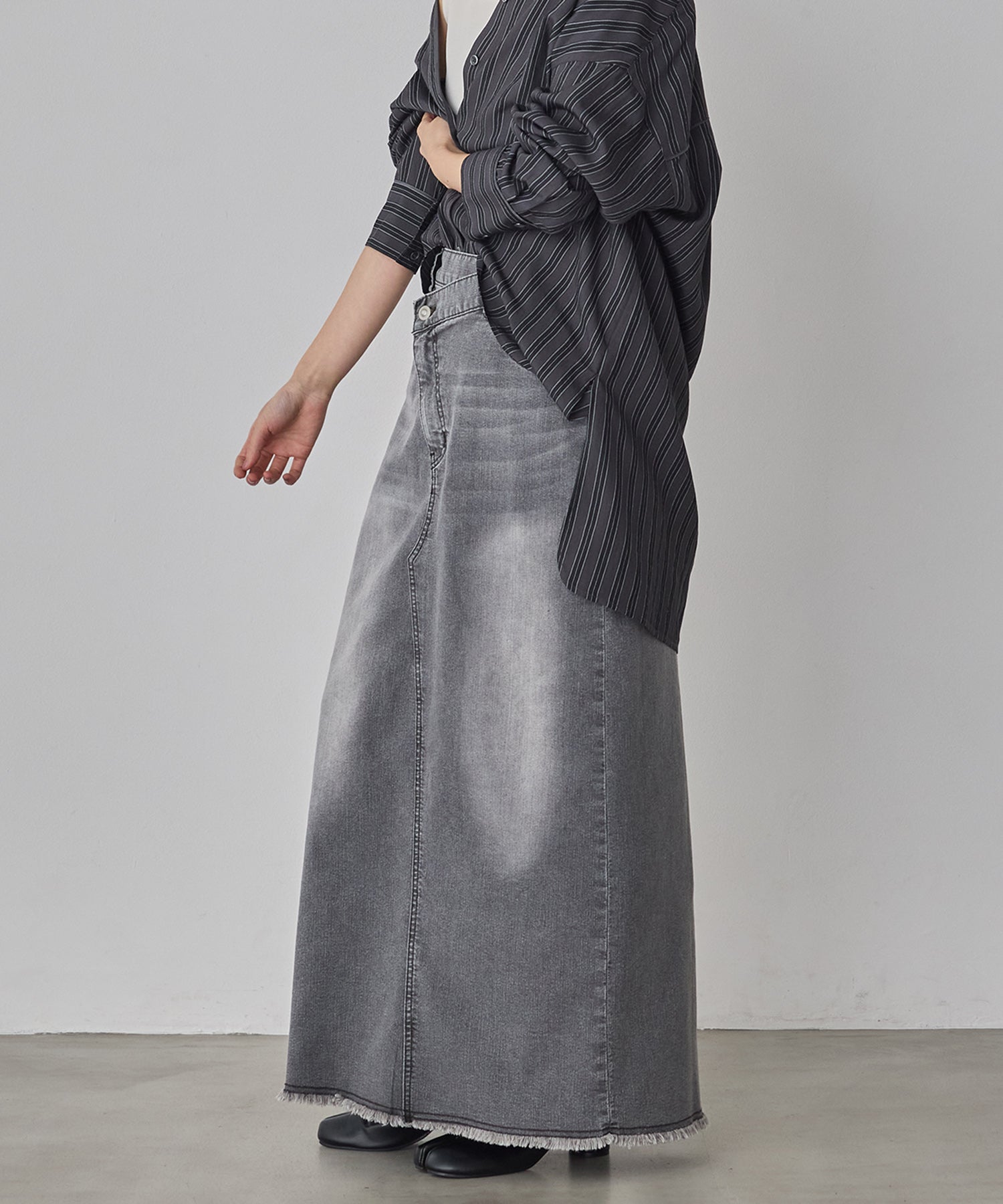 デニム ラップデザイン タイトスカート