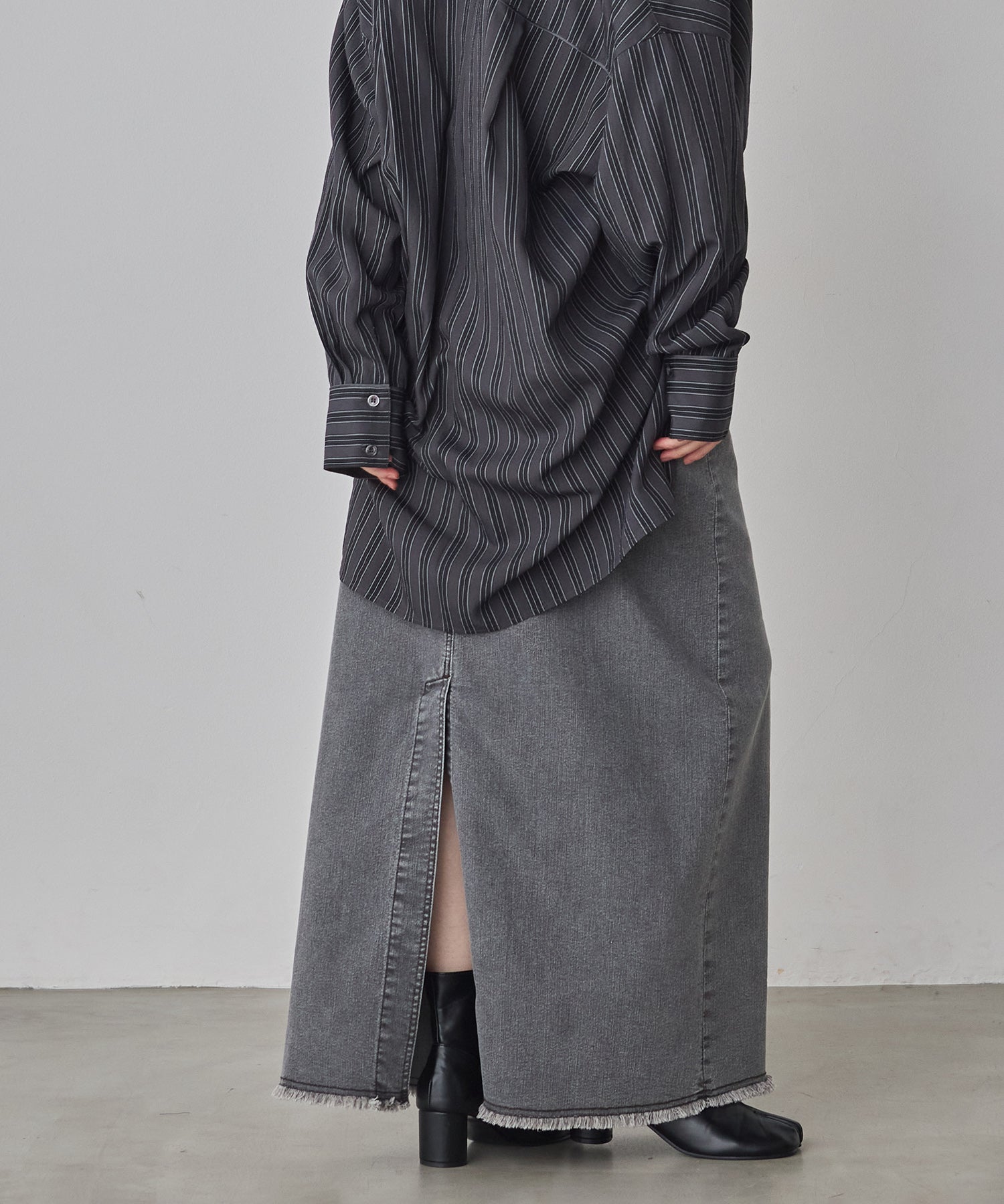 デニム ラップデザイン タイトスカート