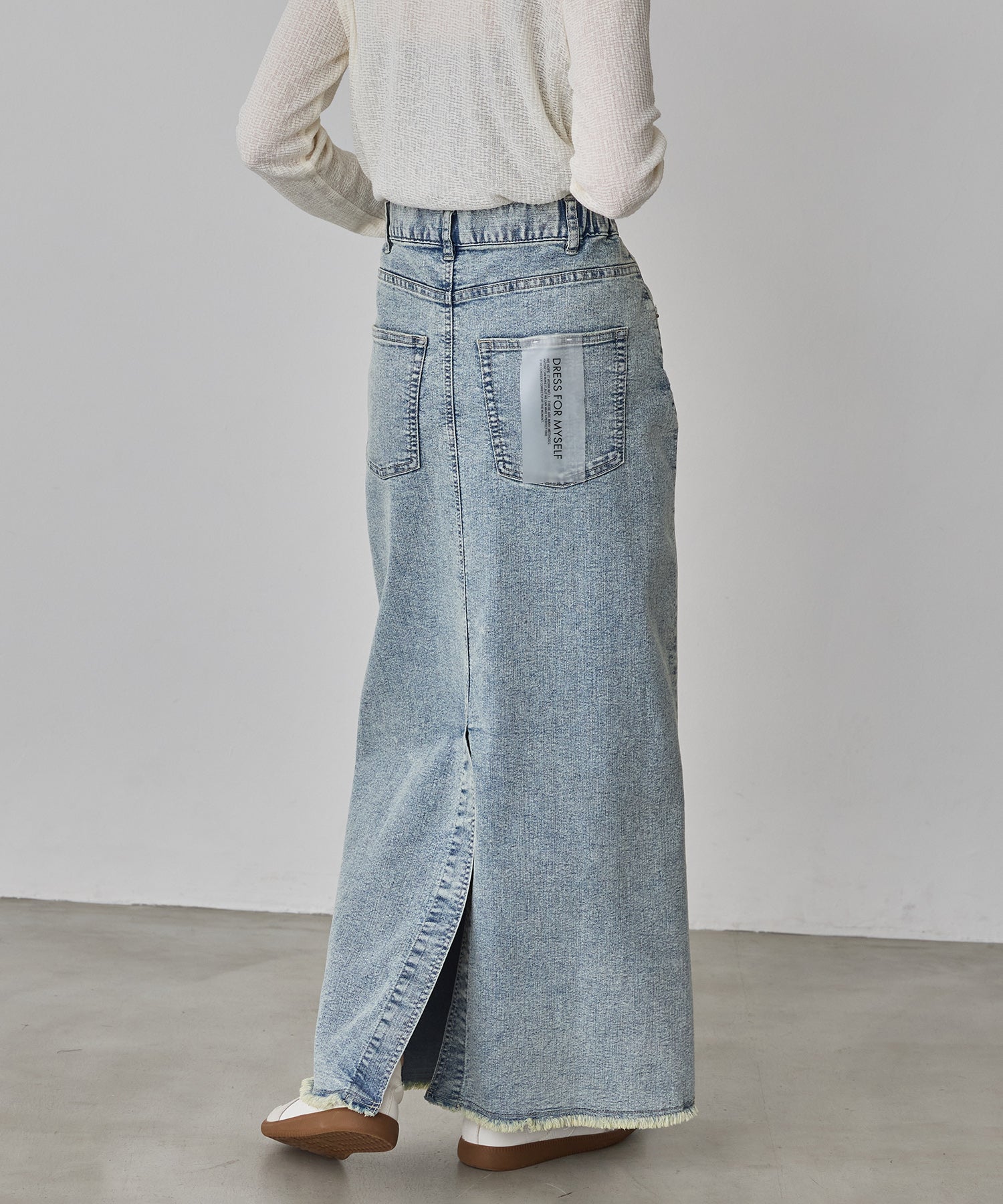 デニム ラップデザイン タイトスカート