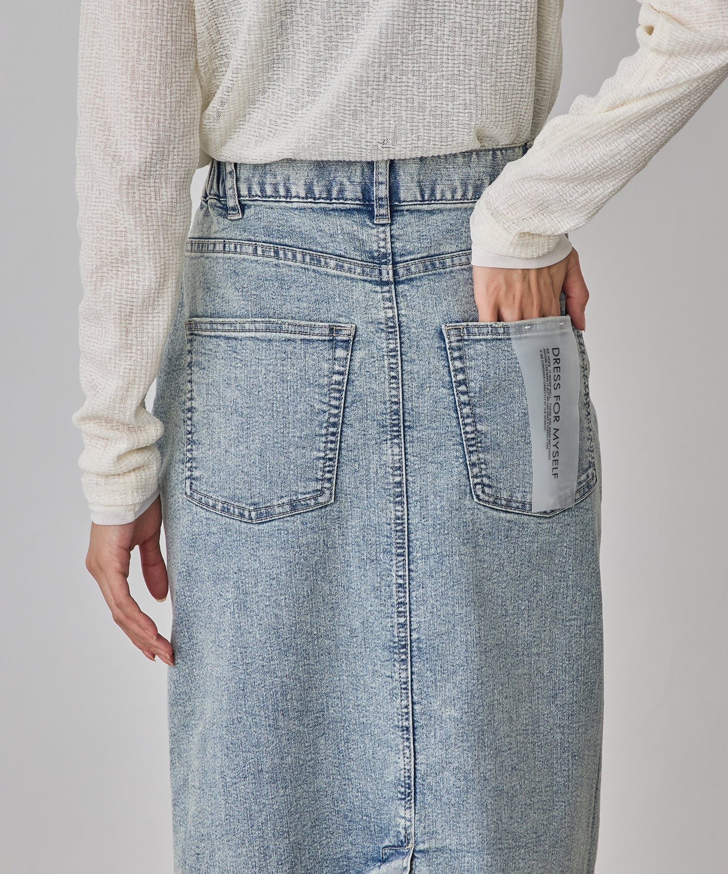 デニム ラップデザイン タイトスカート