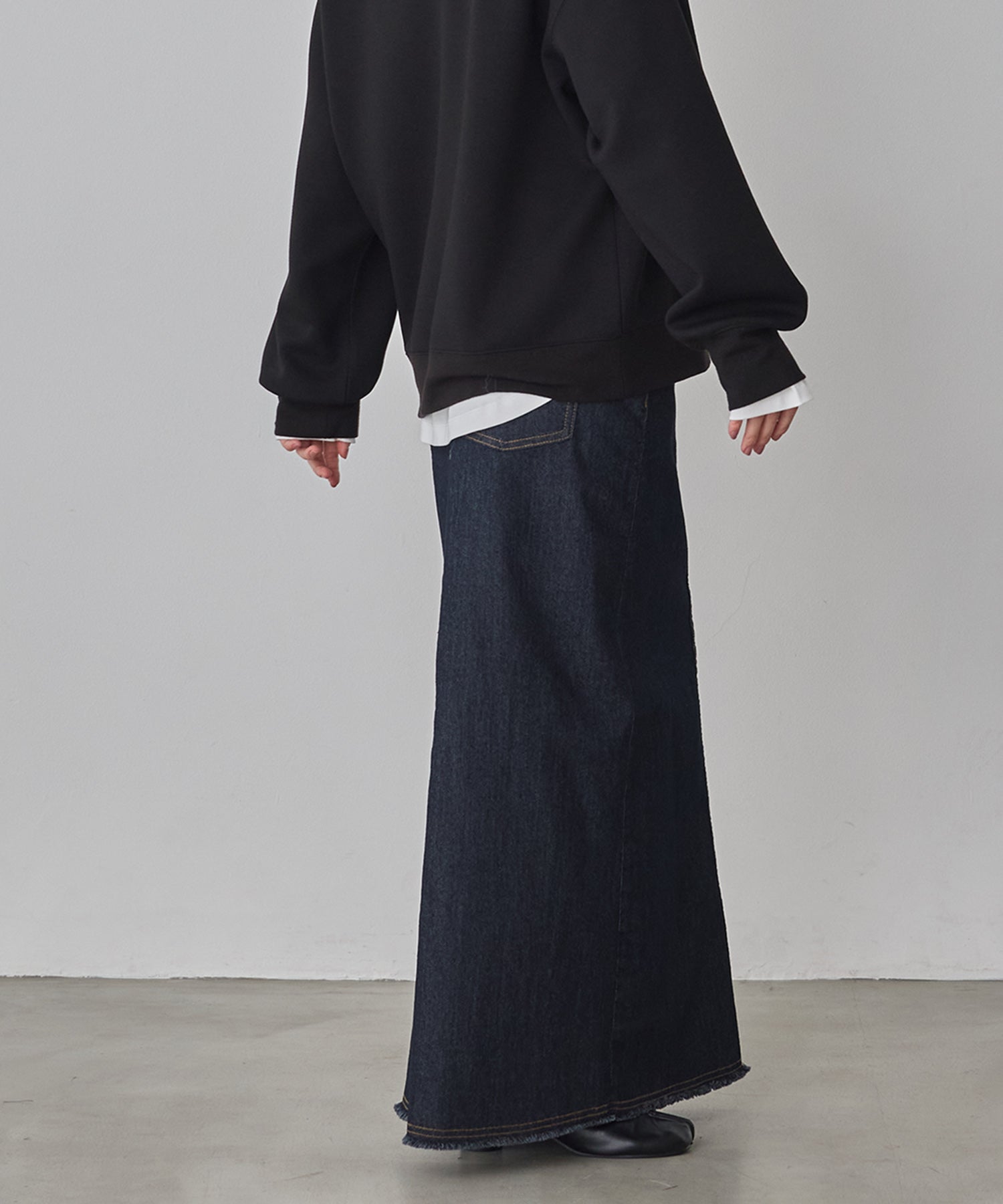 デニム ラップデザイン タイトスカート