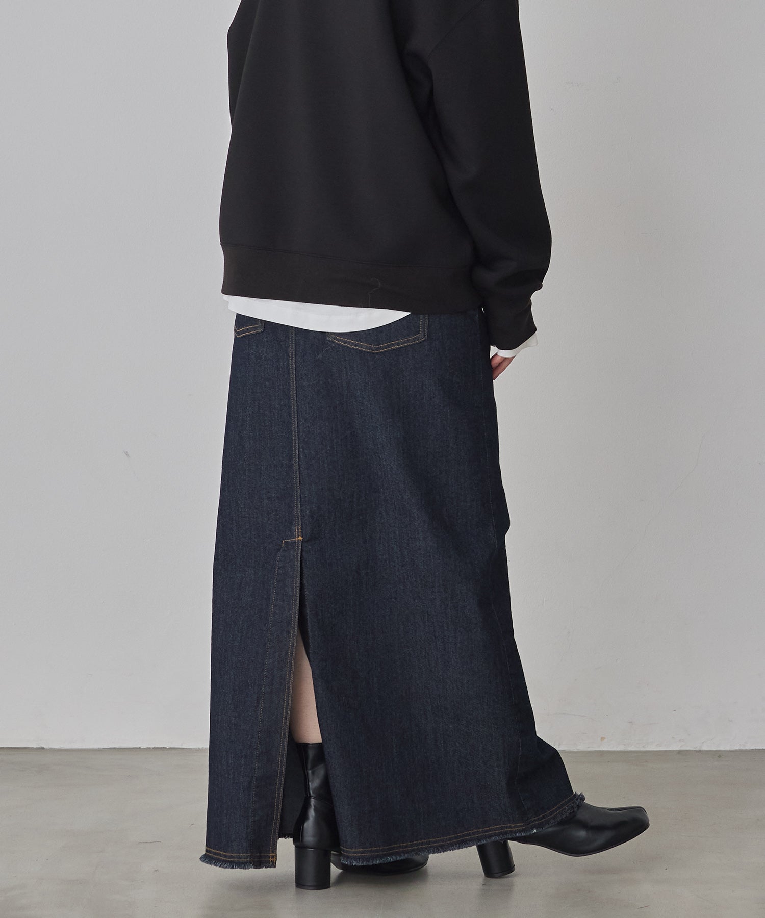 デニム ラップデザイン タイトスカート