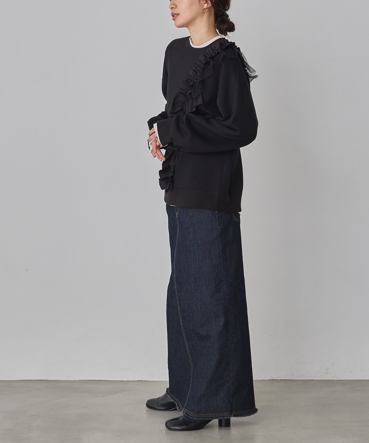 デニム ラップデザイン タイトスカート