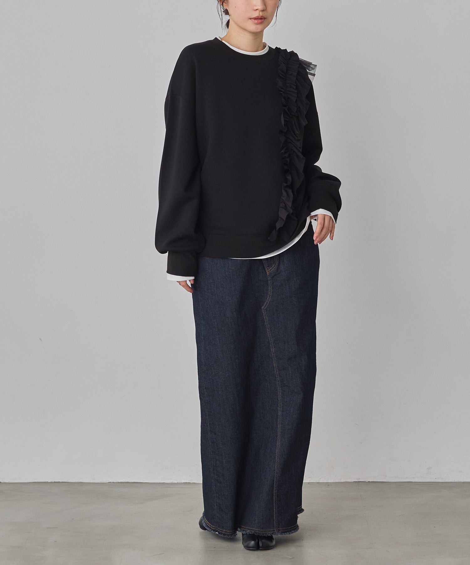 デニム ラップデザイン タイトスカート